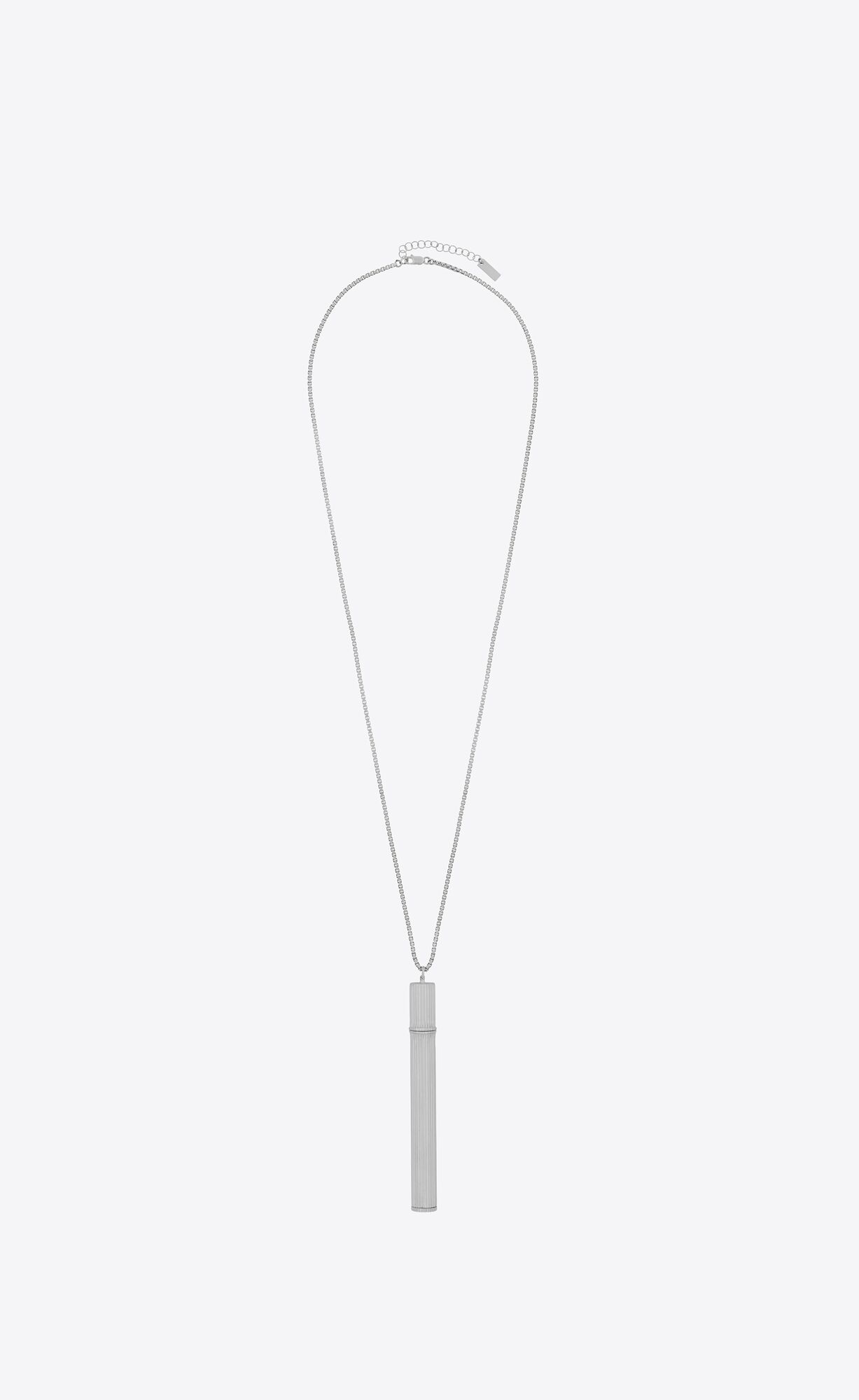 YSL Cigarette Holder Pendant Necklace In Sterling Silver Silber | 56871-JHYA