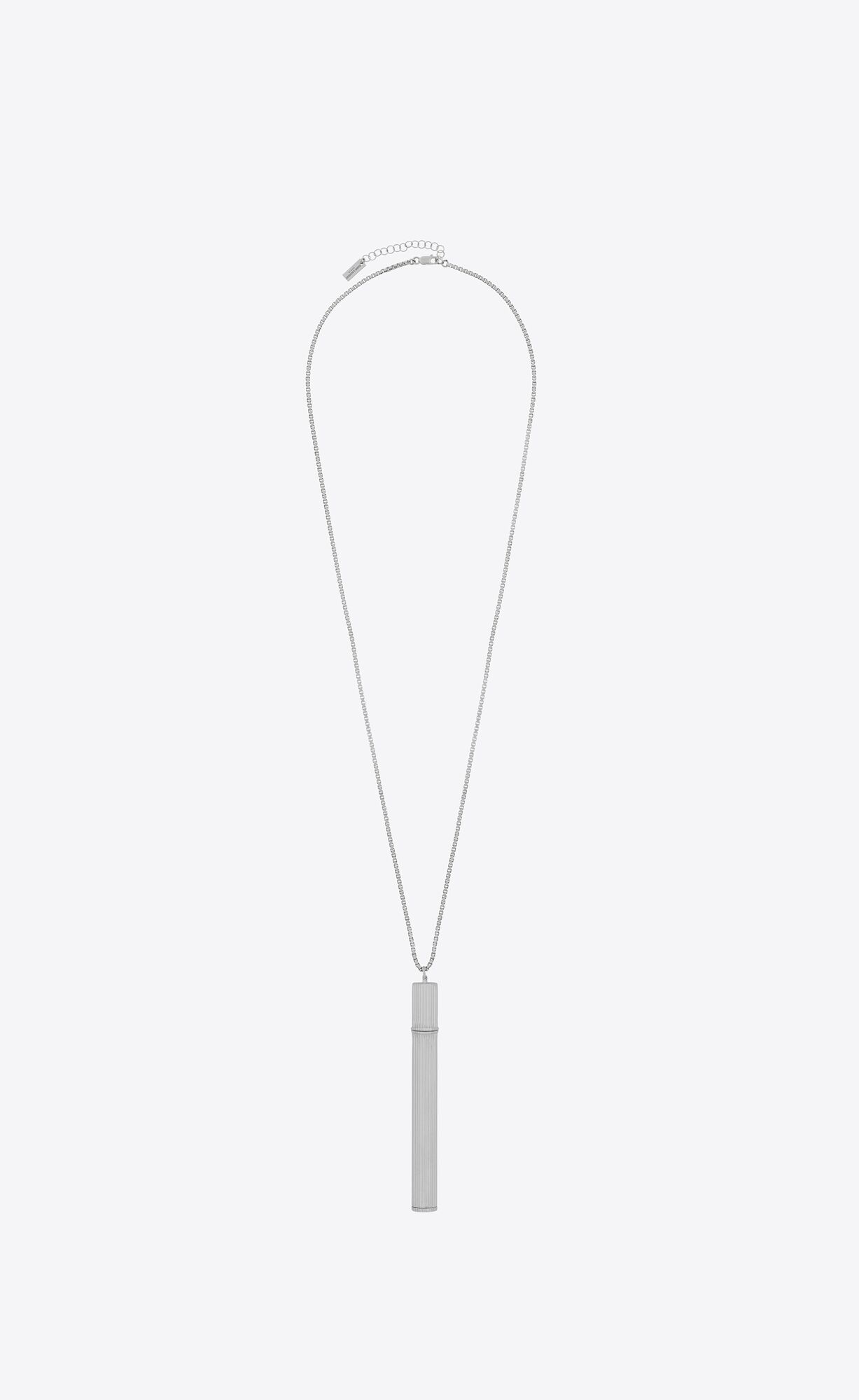 YSL Cigarette Holder Pendant Necklace In Sterling Silver Silber | 56871-JHYA