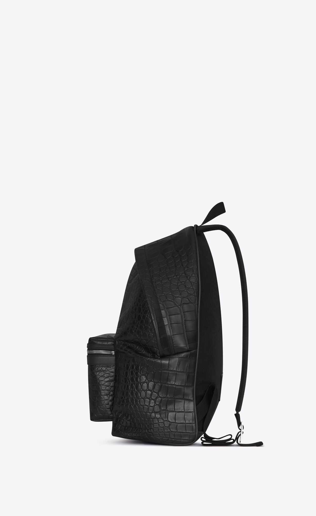 YSL City Backpack In Crocodile-embossed Leder Schwarz | 19784-XZGT