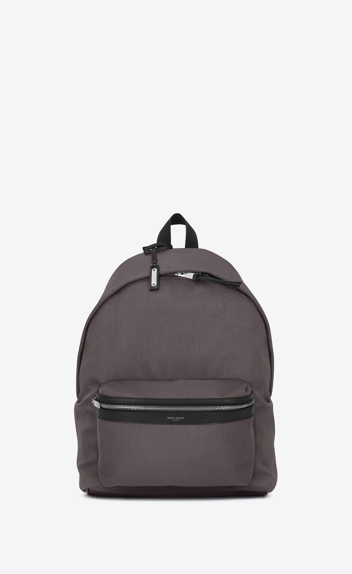 YSL City Backpack In Nylon Canvas And Leder Storm | 56149-KHSM