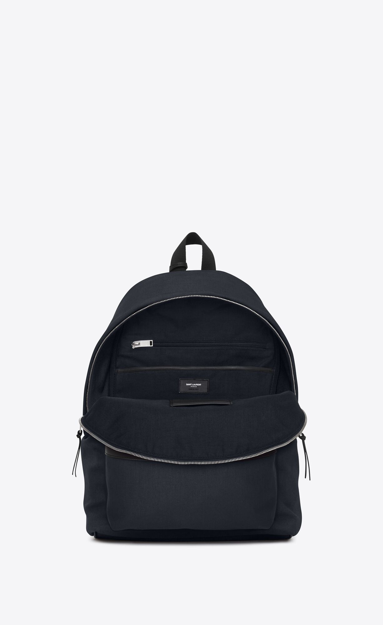 YSL City Backpack In Nylon Canvas And Leder Navy | 96754-VBHX