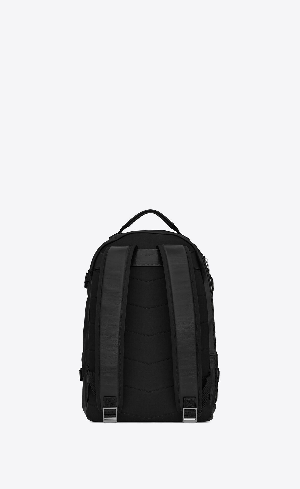 YSL City Trekking Backpack In Lambskin And Nylon Schwarz | 80324-ZATX