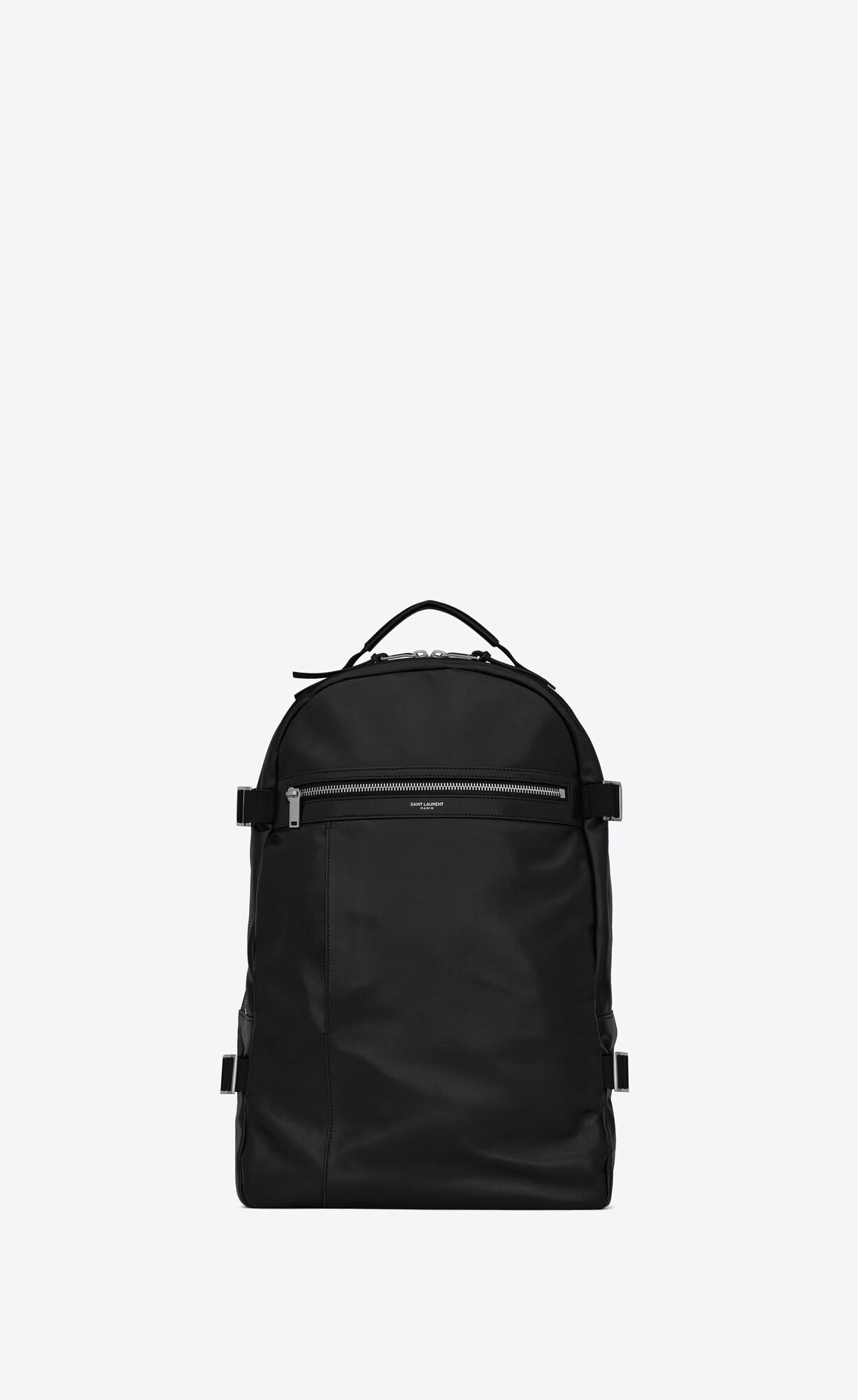 YSL City Trekking Backpack In Lambskin And Nylon Schwarz | 80324-ZATX