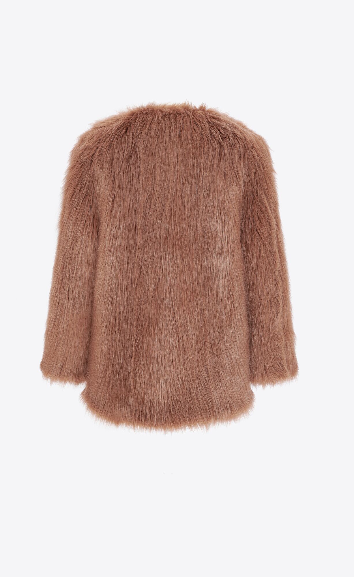 YSL Coat In Animal-free Fur Tabac | 03917-CWQI