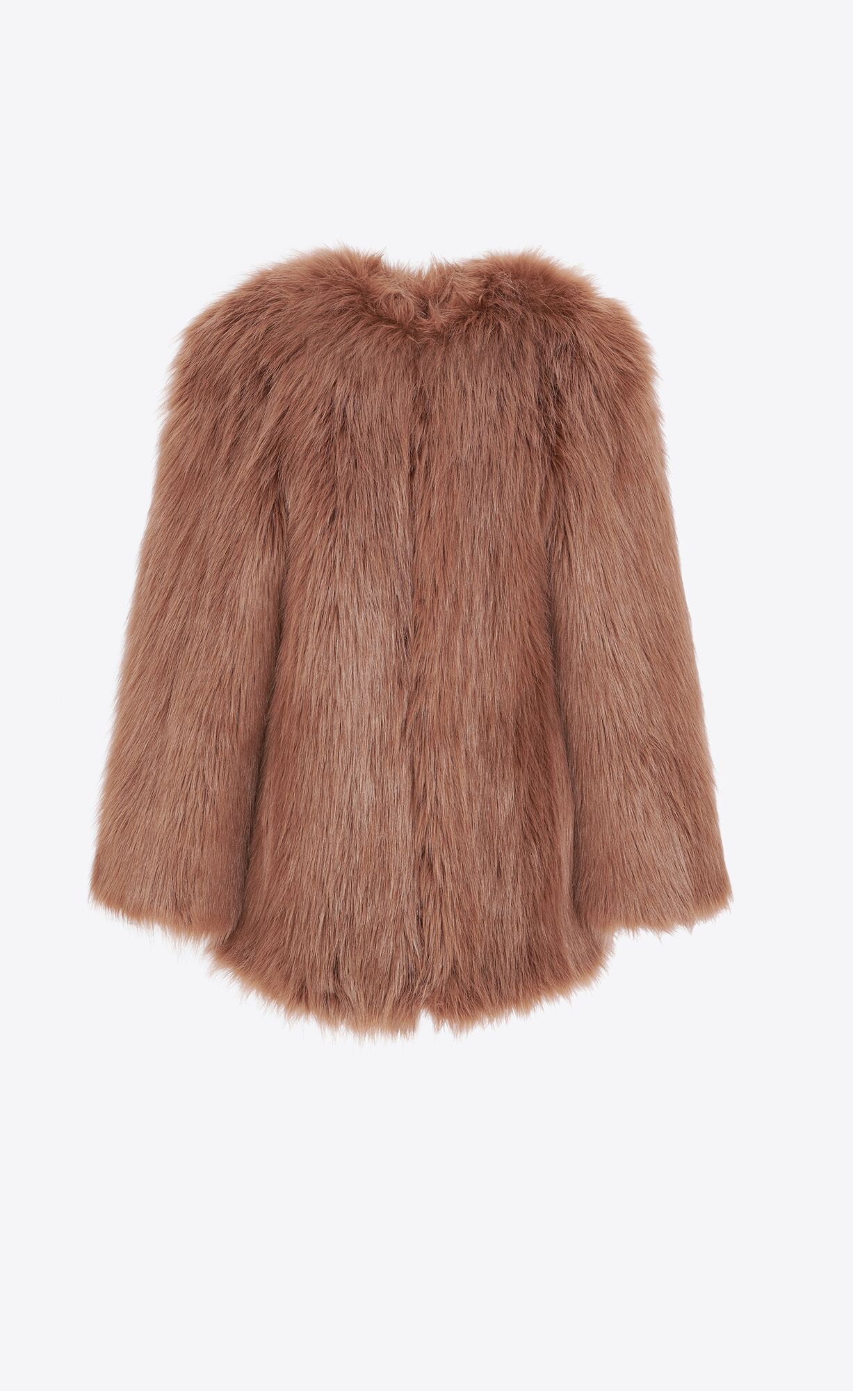 YSL Coat In Animal-free Fur Tabac | 03917-CWQI