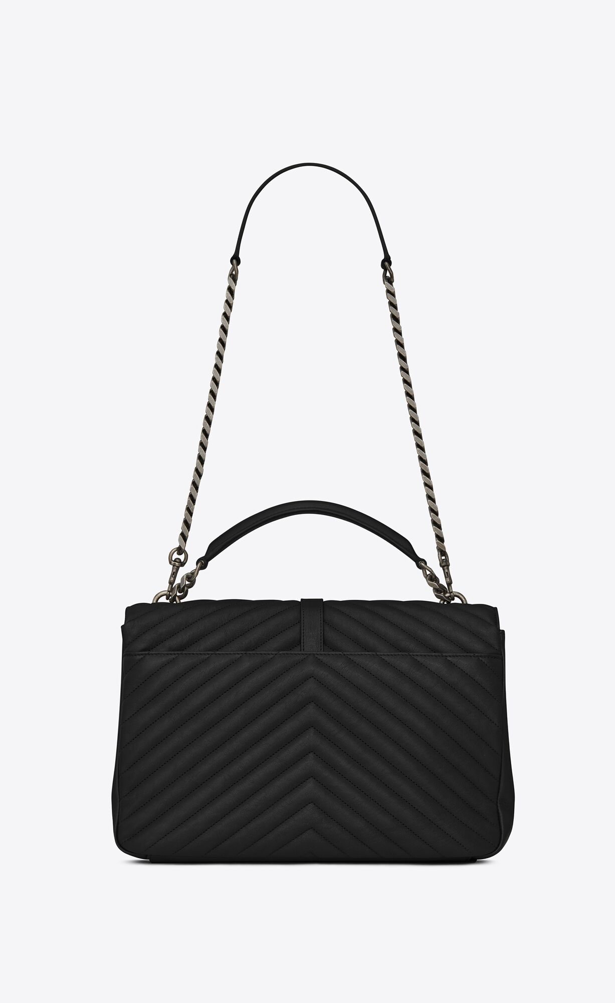 YSL College Large Chain Bag In Gesteppt Leder Schwarz | 47981-XDPM