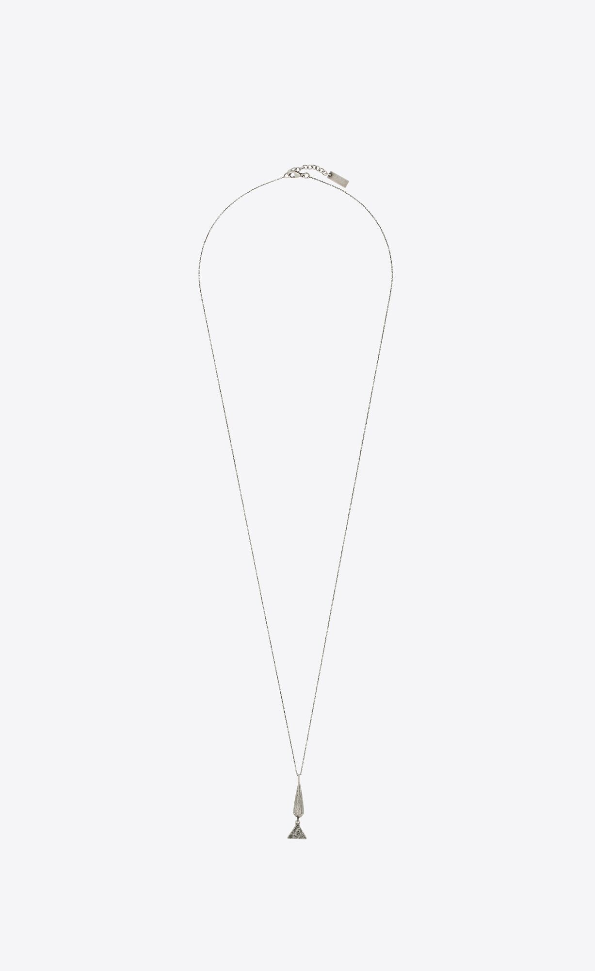 YSL Cone And Triangle Charm Necklace In Metal Silber | 13689-LAOD