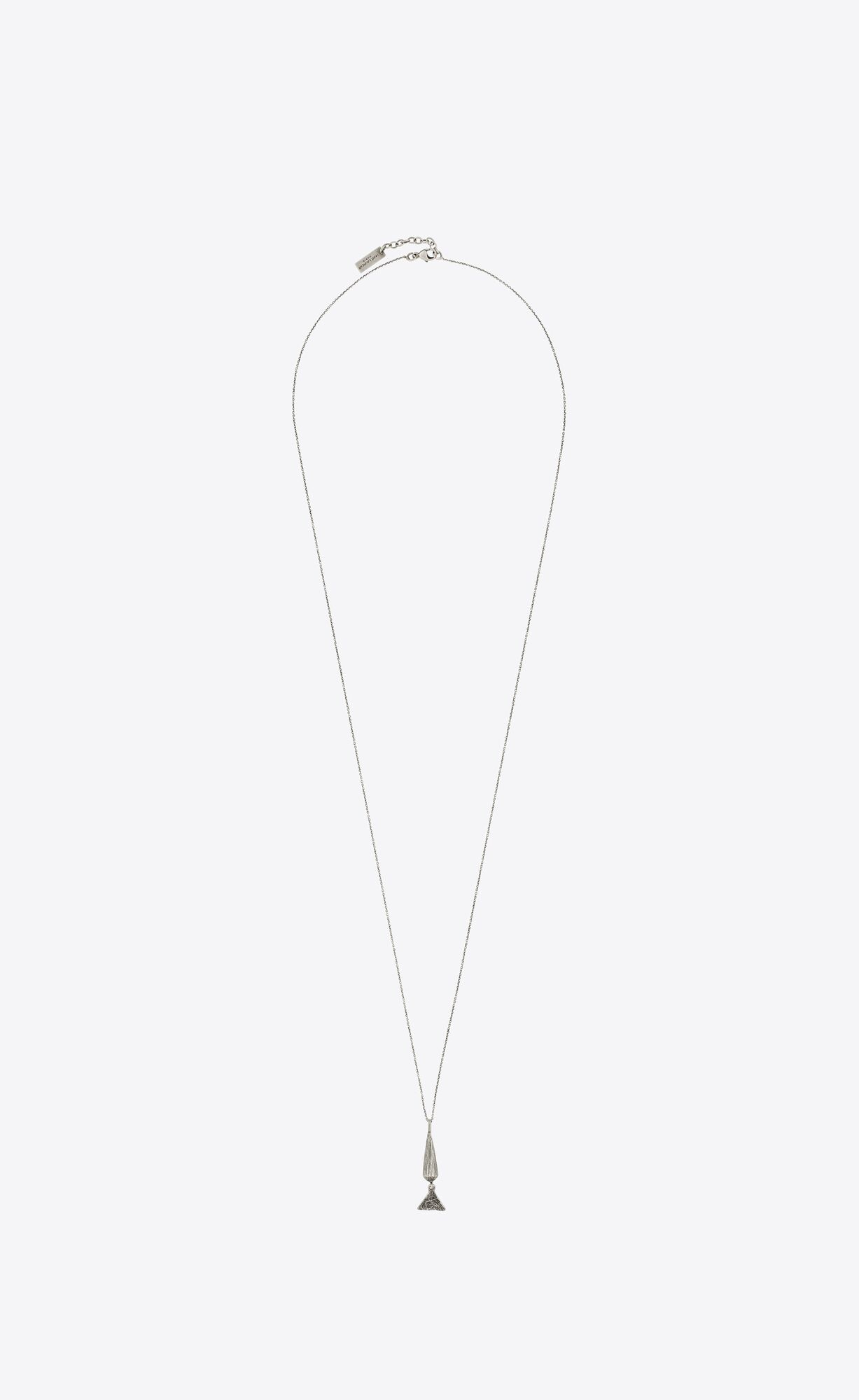 YSL Cone And Triangle Charm Necklace In Metal Silber | 13689-LAOD