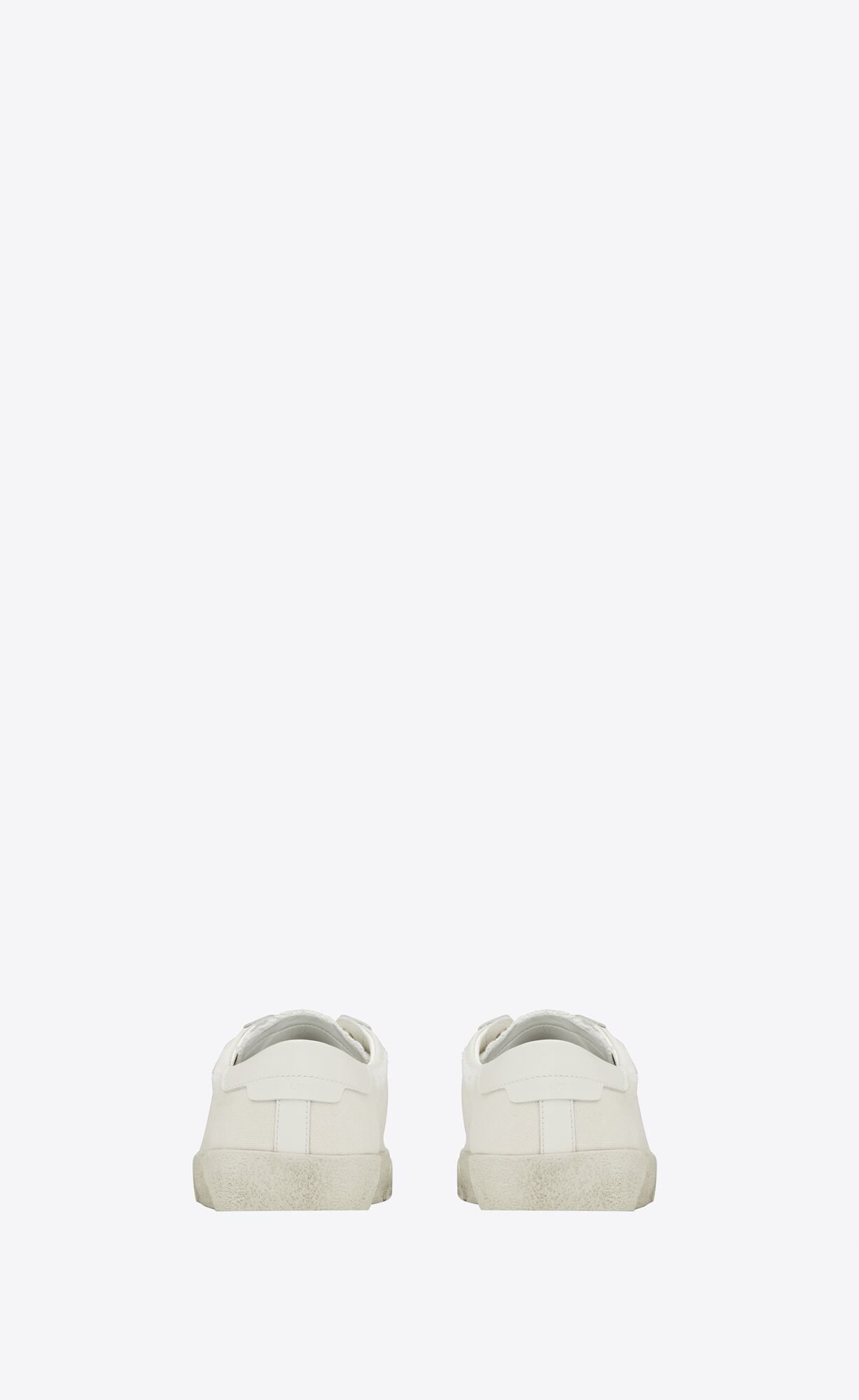 YSL Court Klassische Sl/06 Embroidered Sneakers In Canvas And Leder Weiß | 14207-KSEN