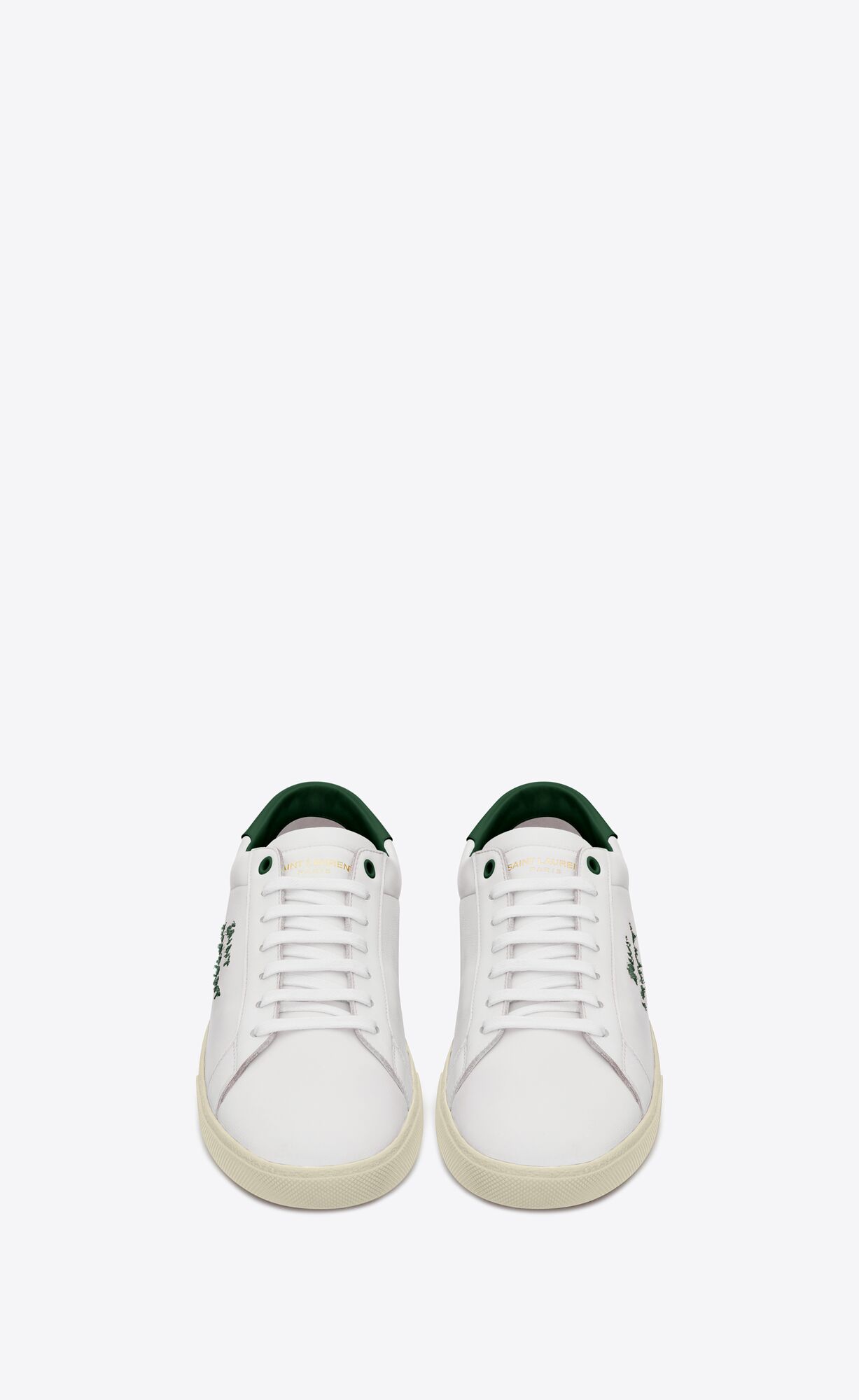 YSL Court Klassische Sl/06 Embroidered Sneakers In Smooth Leder Blanc Optique | 90251-OQXK