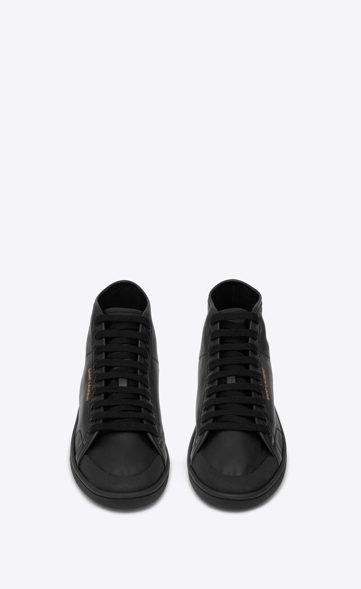 YSL Court Klassische Sl/39 Mid-top Sneakers In Leder Noir | 09156-QASO