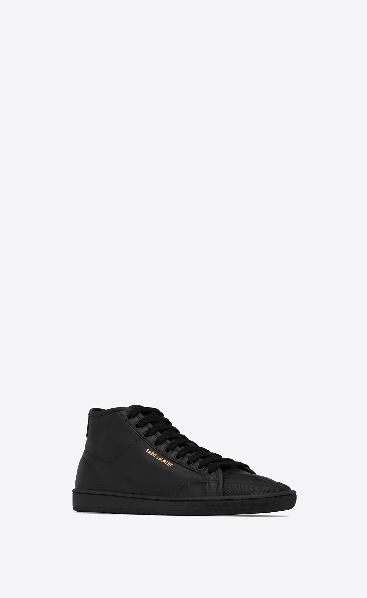 YSL Court Klassische Sl/39 Mid-top Sneakers In Leder Noir | 09156-QASO