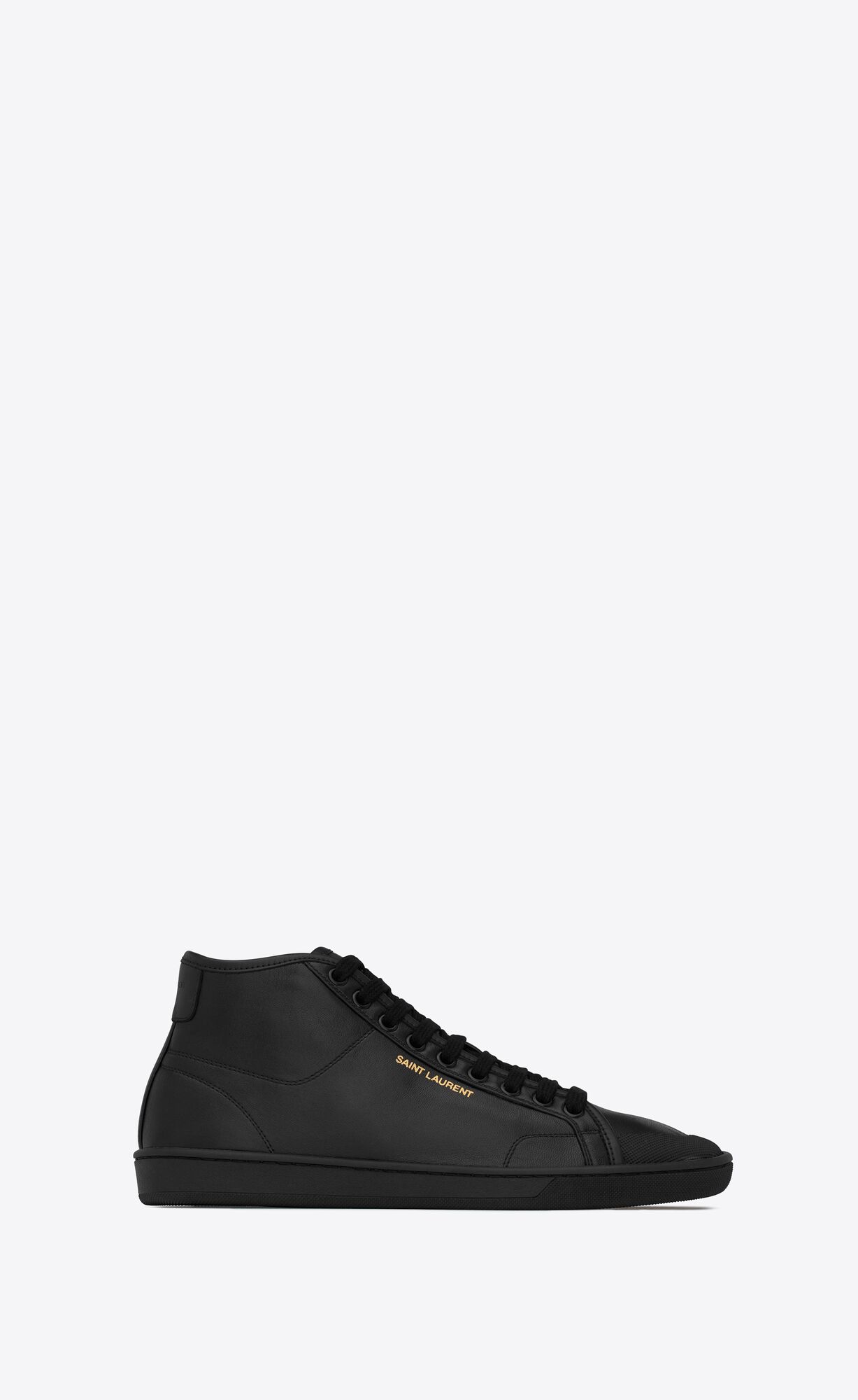 YSL Court Klassische Sl/39 Mid-top Sneakers In Leder Noir | 09156-QASO