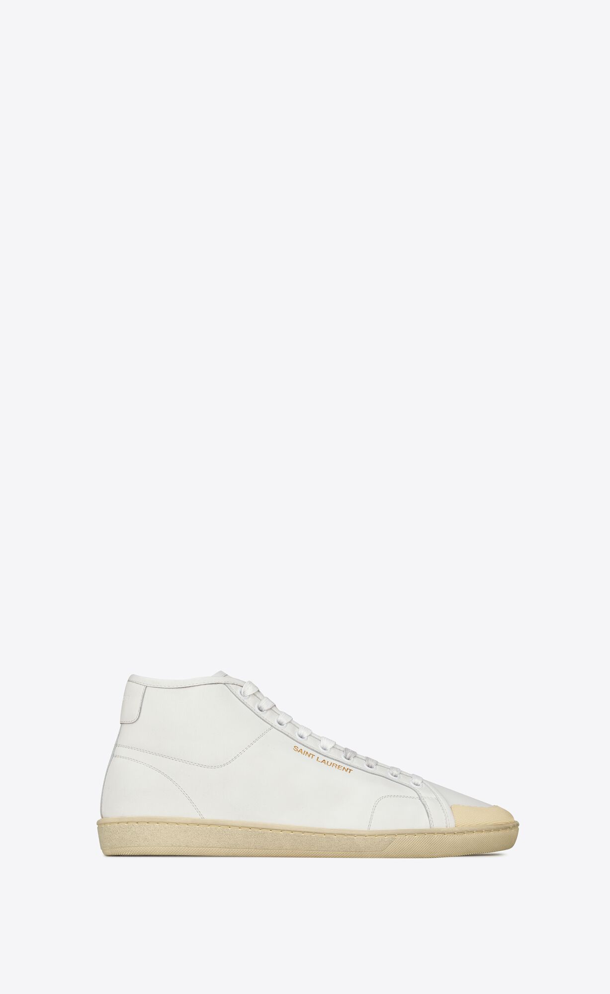 YSL Court Klassische Sl/39 Mid-top Sneakers In Grained Leder Weiß | 41632-UDIV