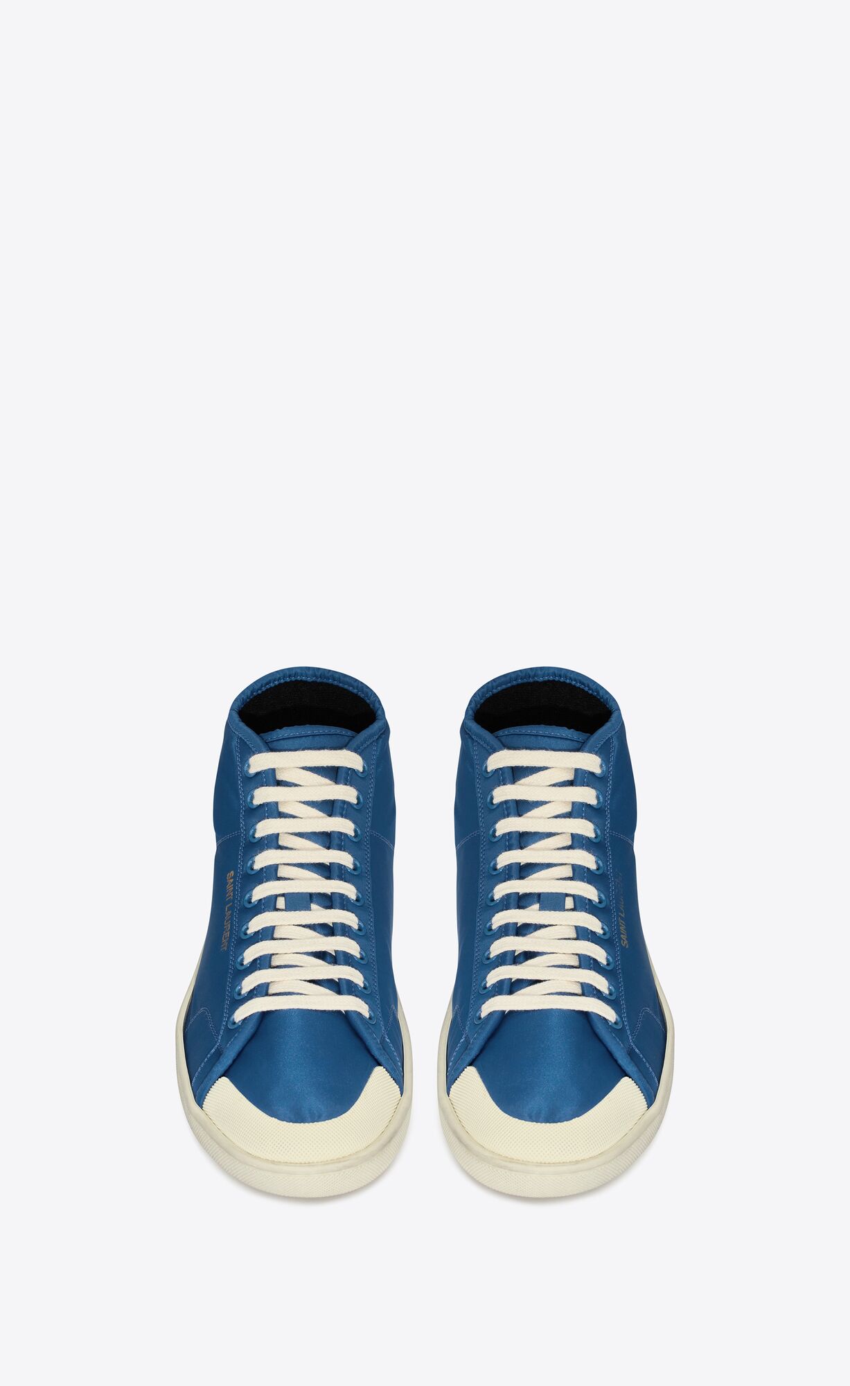 YSL Court Klassische Sl/39 Mid-top Sneakers In Nylon And Leder Navy Weiß | 92865-PIQA