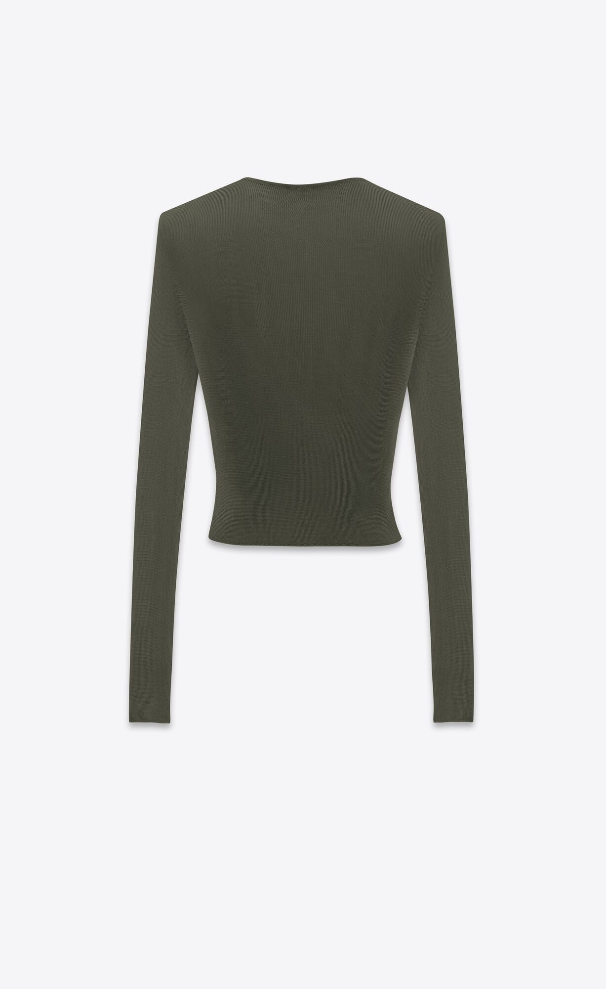 YSL Cropped Top In Gerippt Knit Kaki Militaire | 37608-EODA