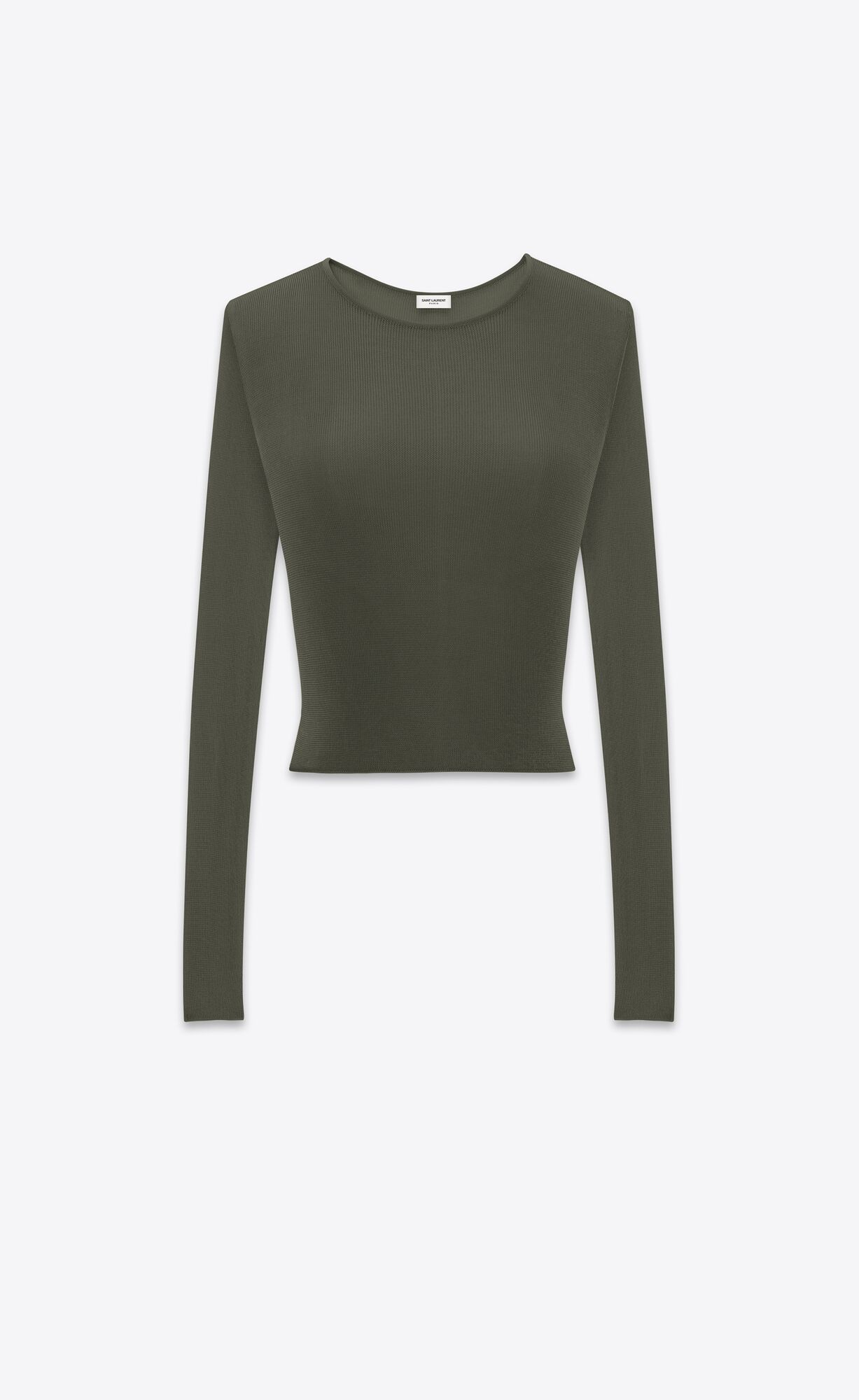 YSL Cropped Top In Gerippt Knit Kaki Militaire | 37608-EODA