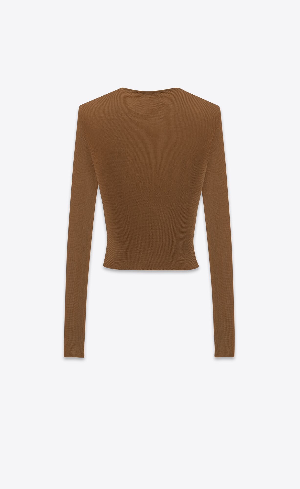 YSL Cropped Top In Gerippt Knit Noisette | 62175-LKHO