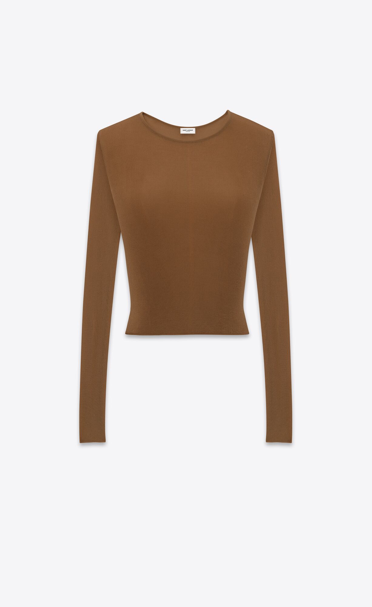 YSL Cropped Top In Gerippt Knit Noisette | 62175-LKHO