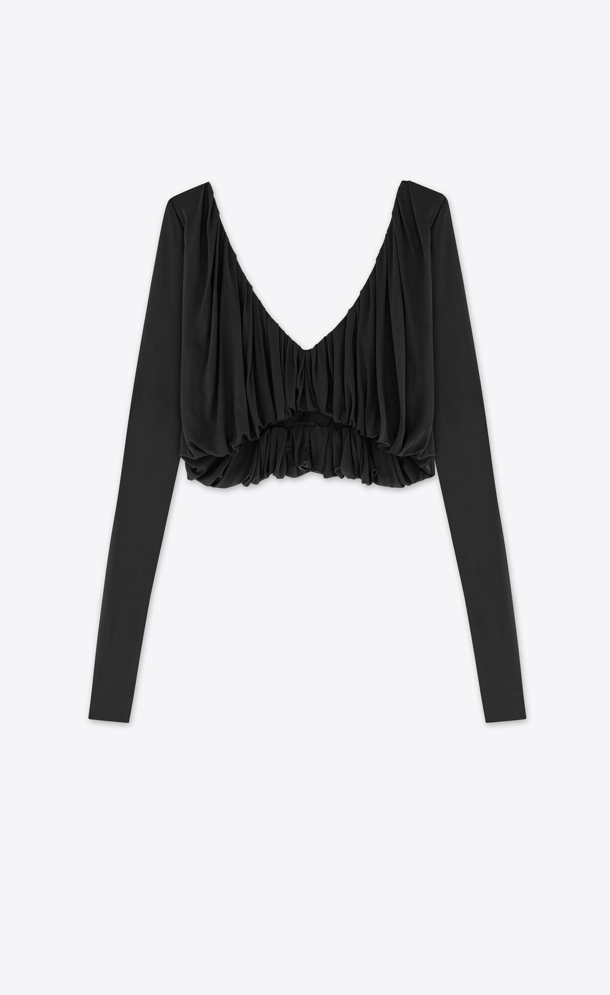 YSL Cropped Top In Jersey Schwarz | 18927-GHJC