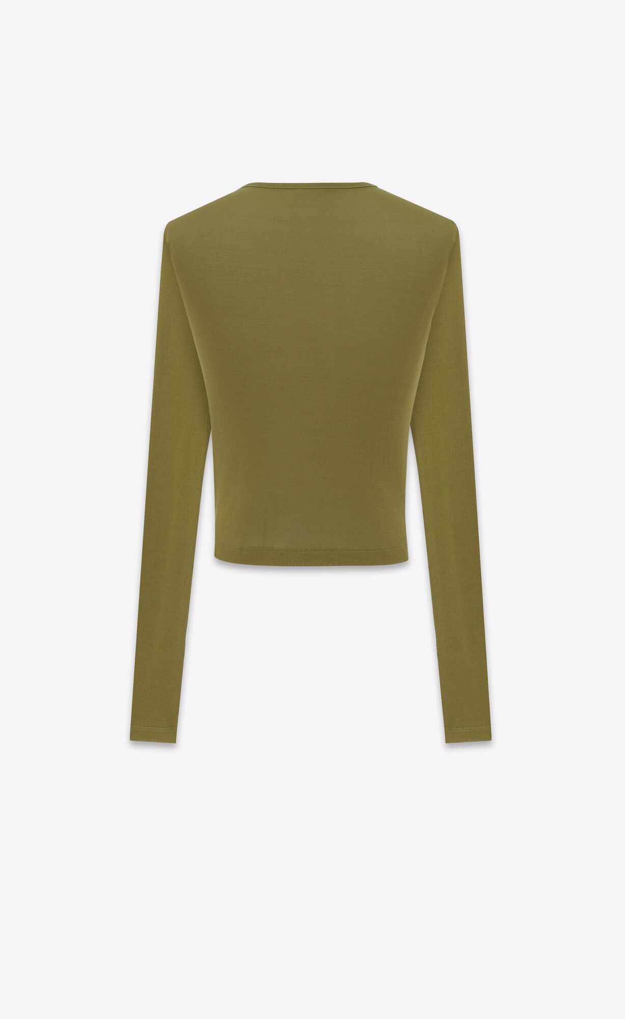 YSL Cropped Top In Jersey Vert Mousse | 32104-BXRY