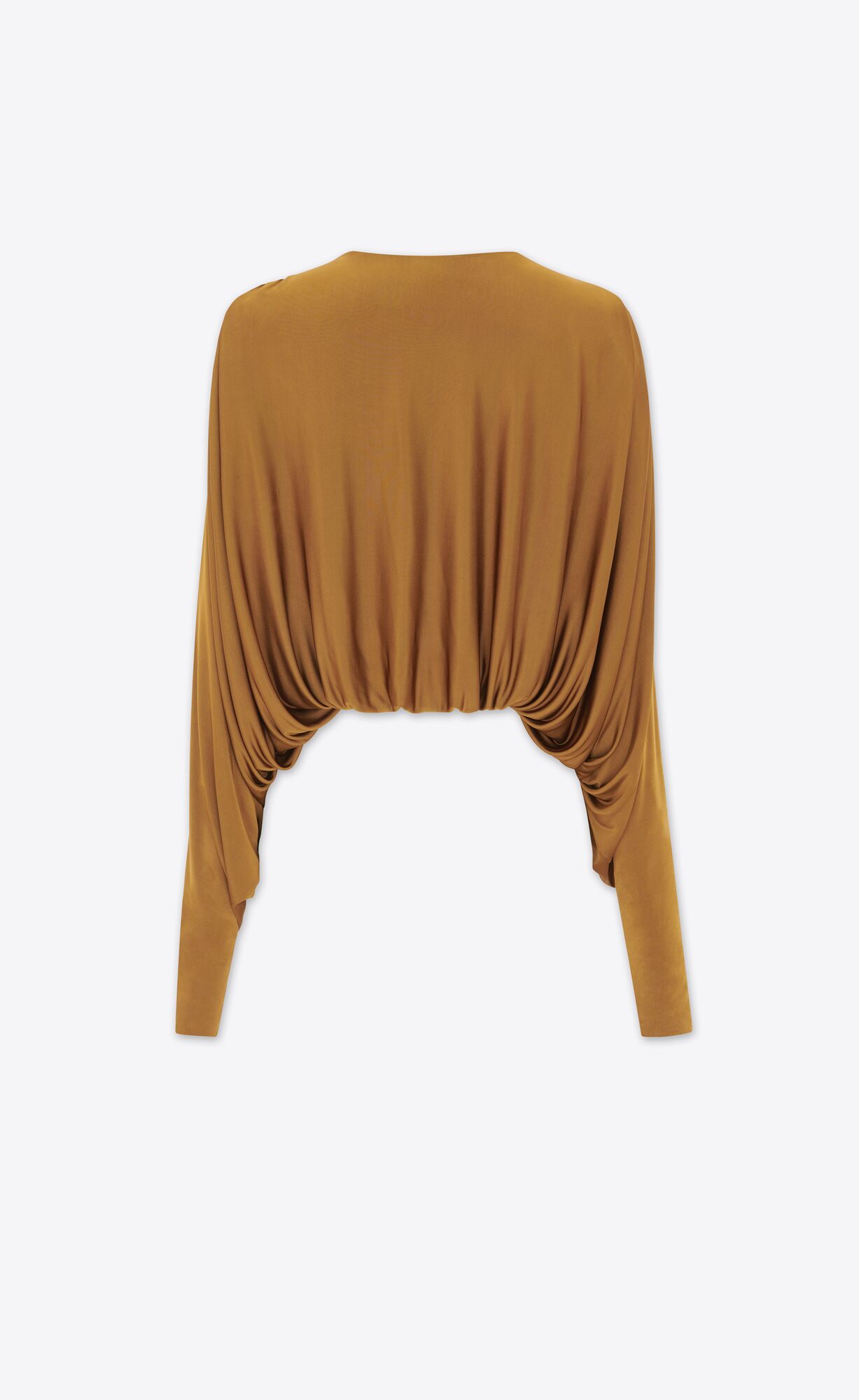 YSL Cropped Top In Shiny Jersey Braun | 13829-JNTM