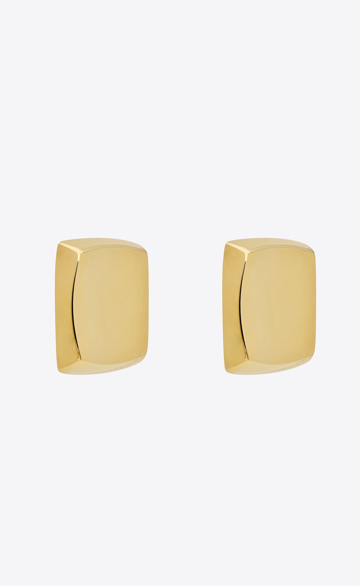 YSL Curvy Square Earrings In Metal Gold | 92138-YBRD