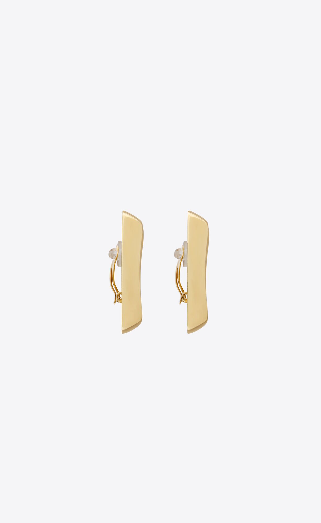 YSL Curvy Square Earrings In Metal Gold | 92138-YBRD