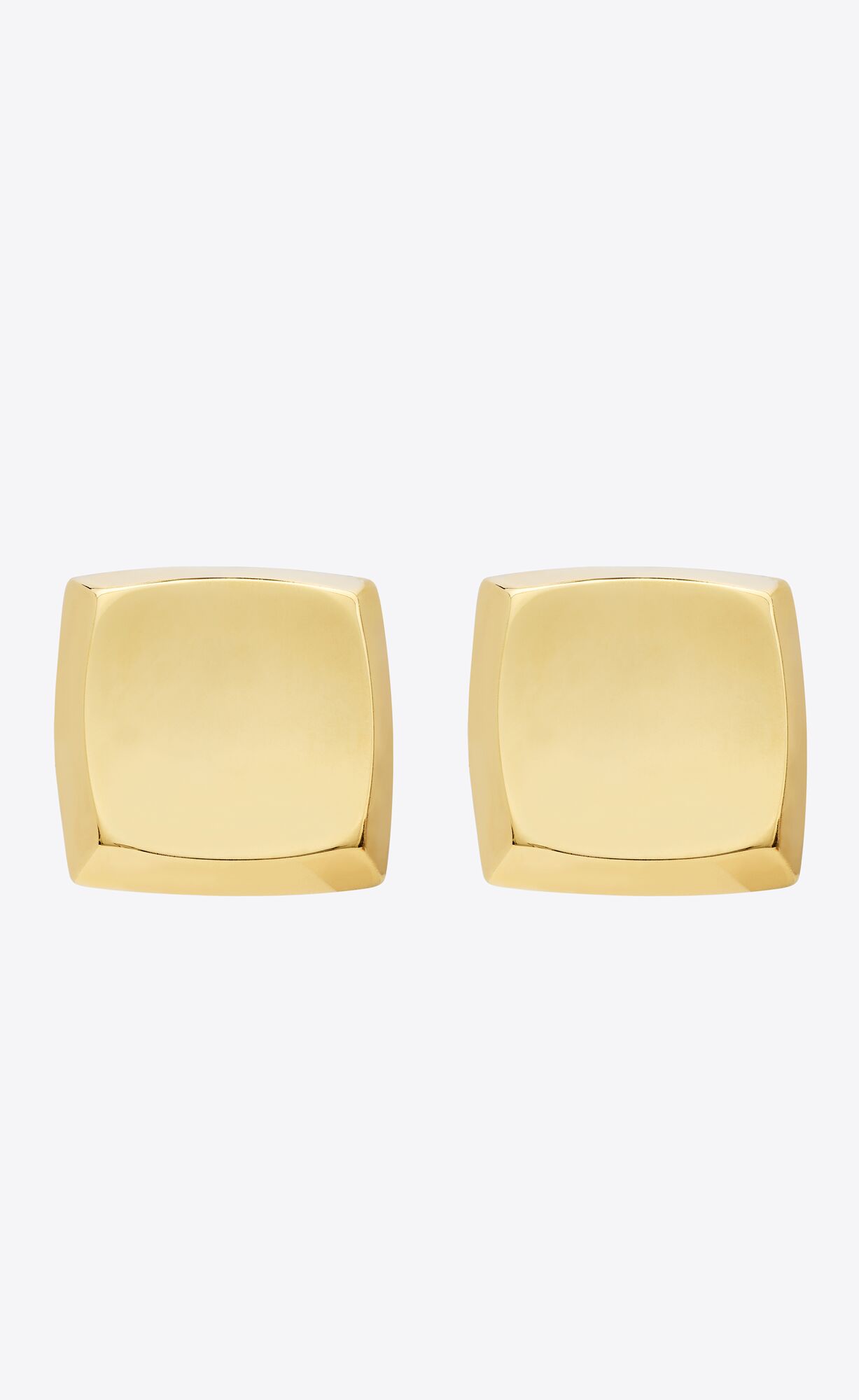 YSL Curvy Square Earrings In Metal Gold | 92138-YBRD