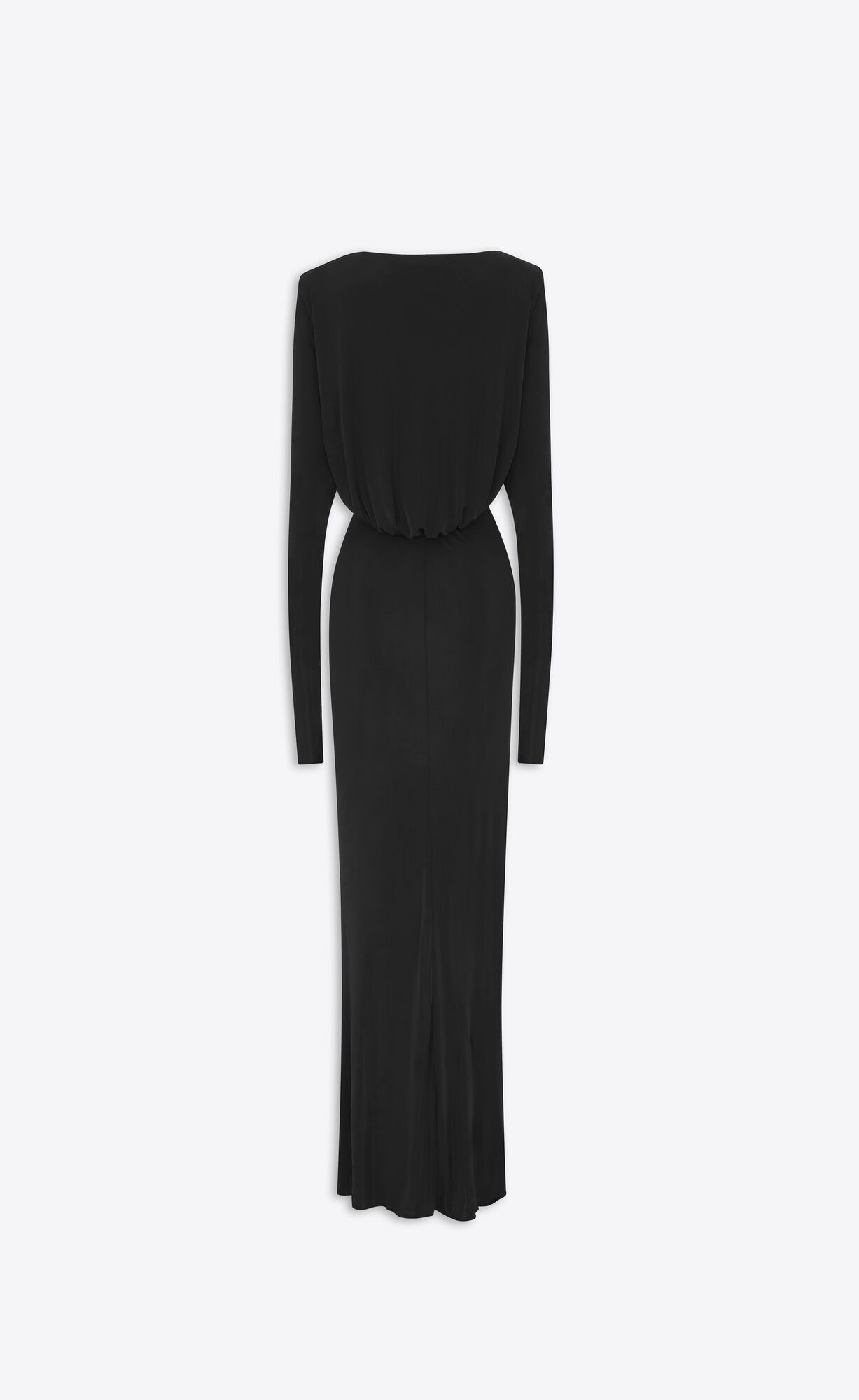 YSL Cut-out Long Kleider In Shiny Jersey Schwarz | 82375-UCDV