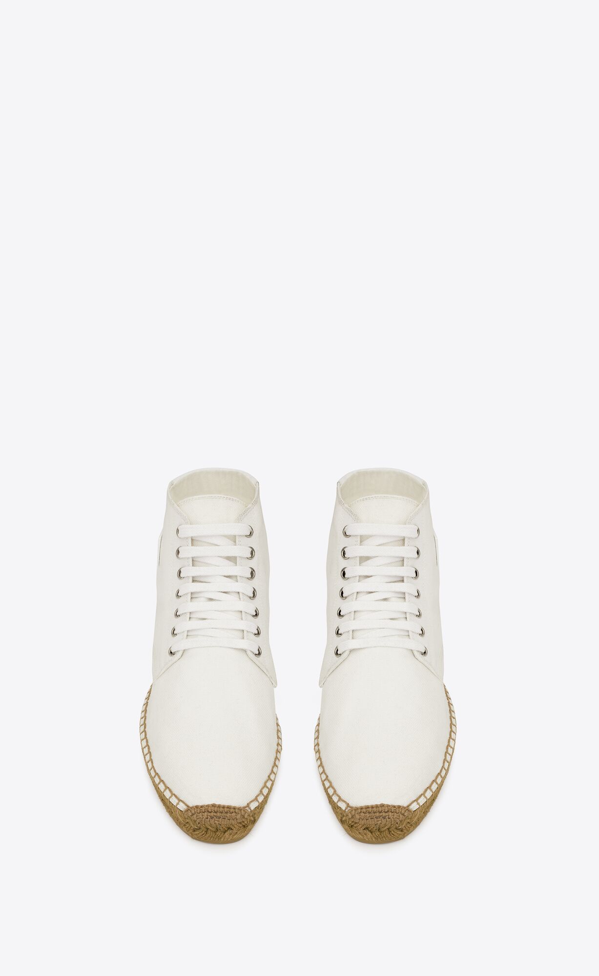 YSL Damon High-top Espadrilles In Canvas Weiß | 34058-LFCU