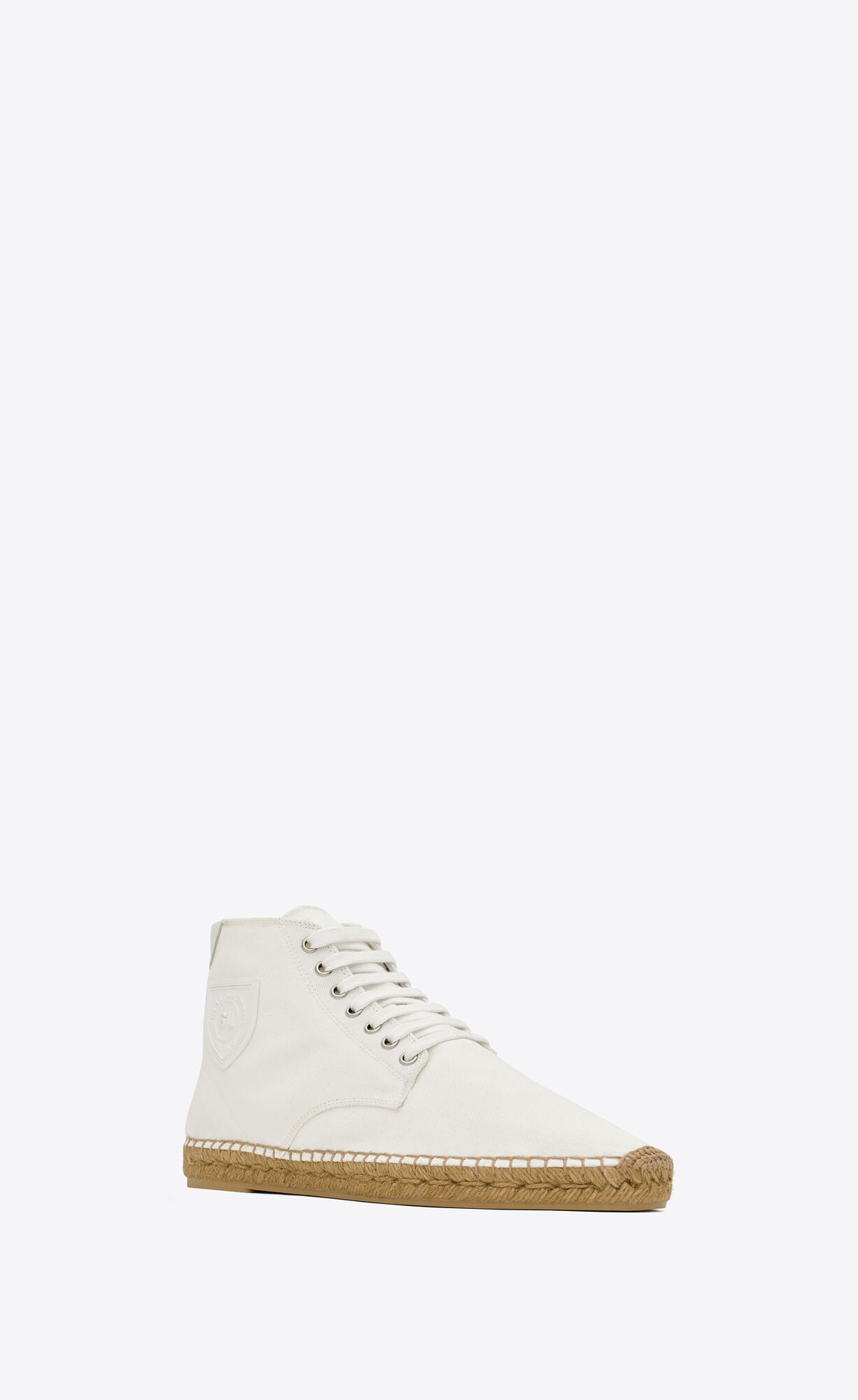 YSL Damon High-top Espadrilles In Canvas Weiß | 34058-LFCU