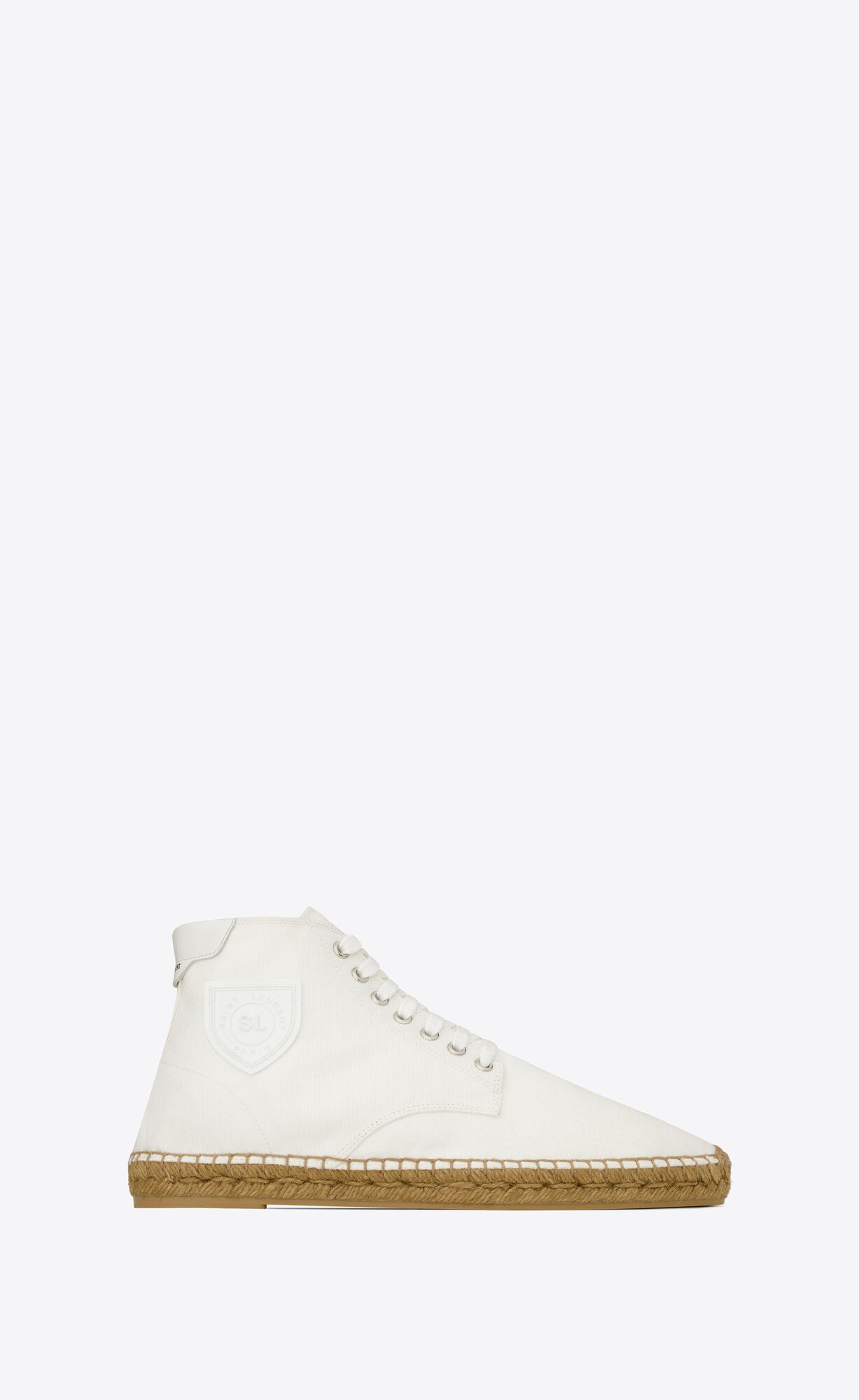 YSL Damon High-top Espadrilles In Canvas Weiß | 34058-LFCU