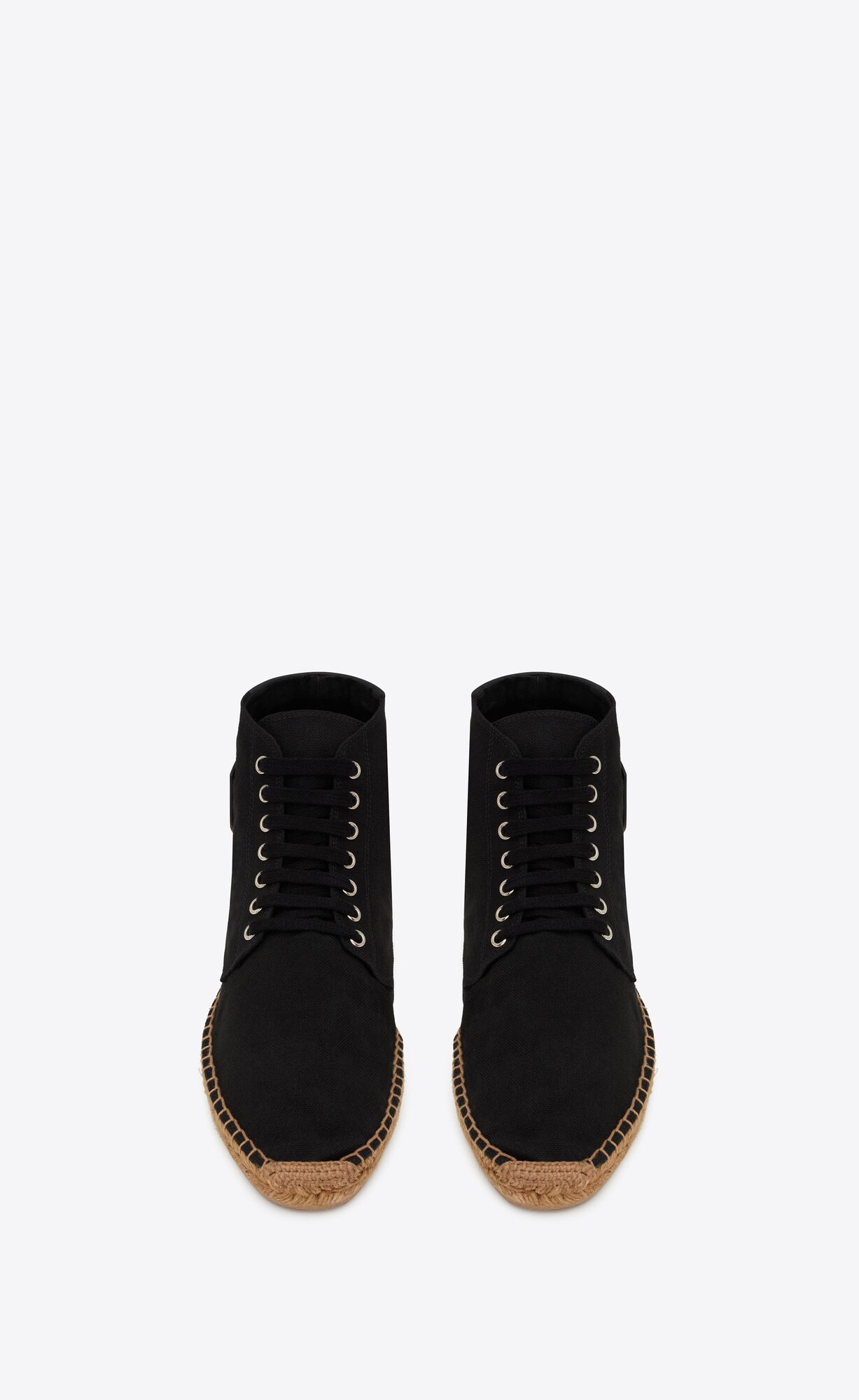 YSL Damon High-top Espadrilles In Canvas Schwarz | 69351-RHNX