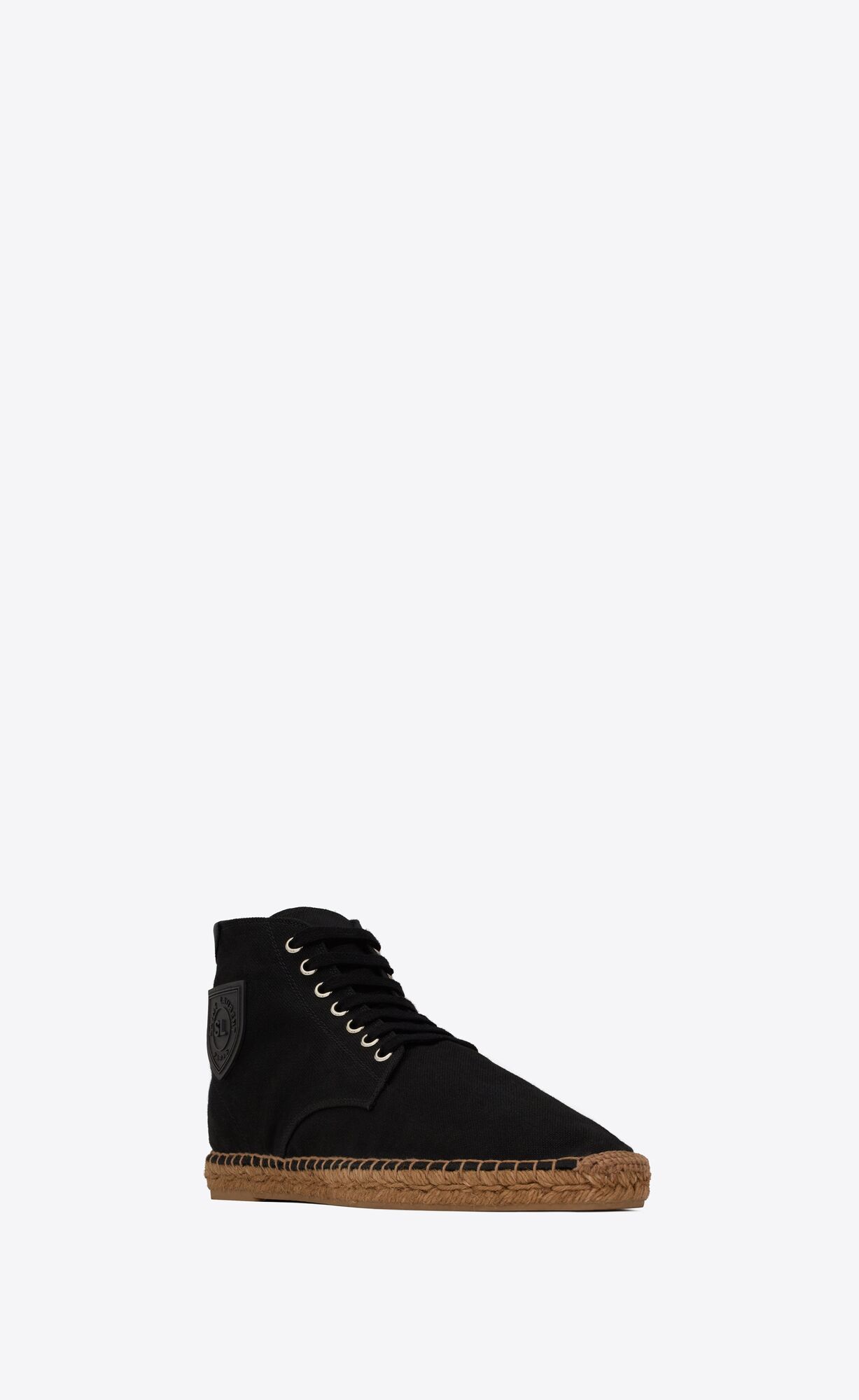 YSL Damon High-top Espadrilles In Canvas Schwarz | 69351-RHNX