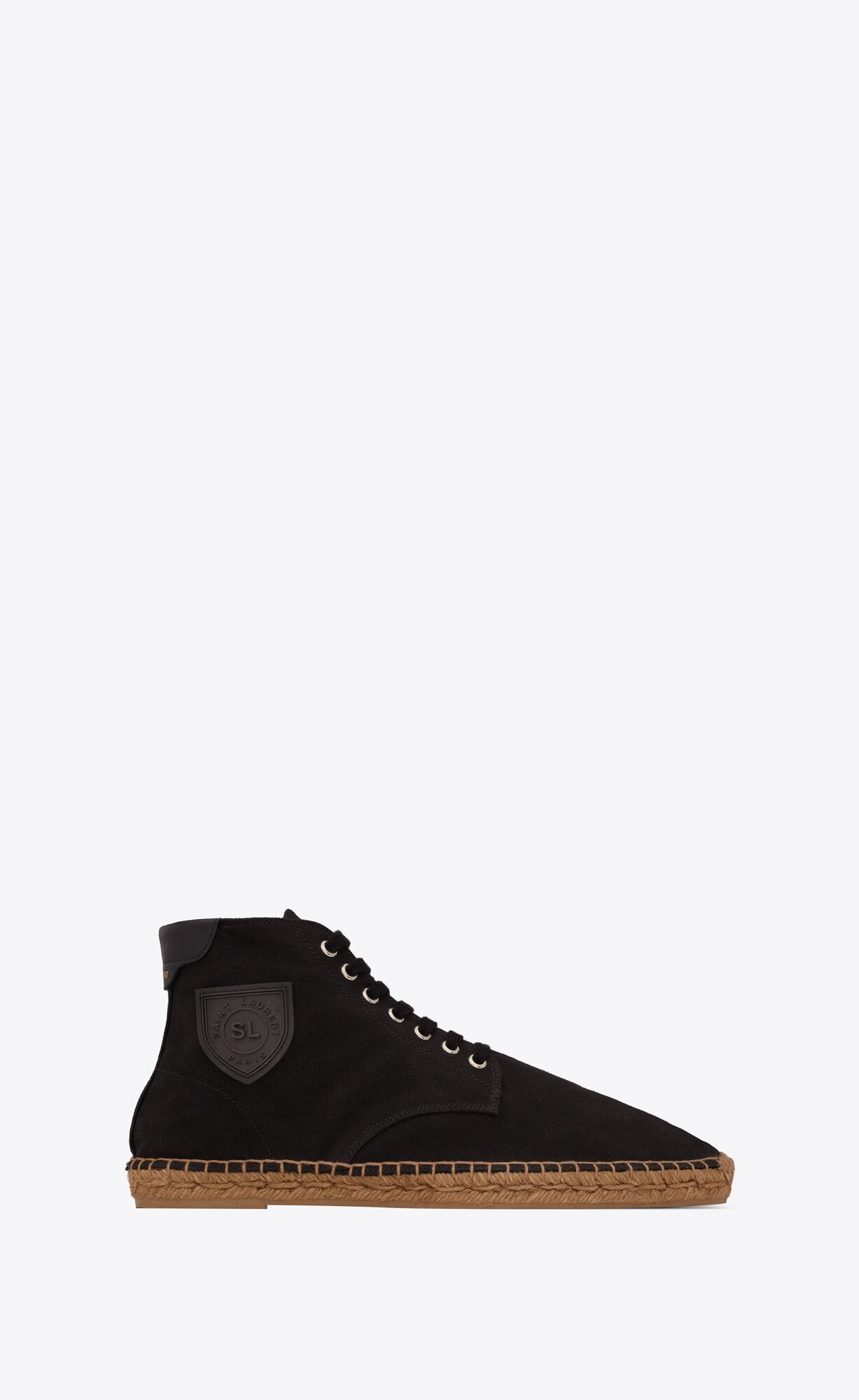 YSL Damon High-top Espadrilles In Canvas Schwarz | 69351-RHNX