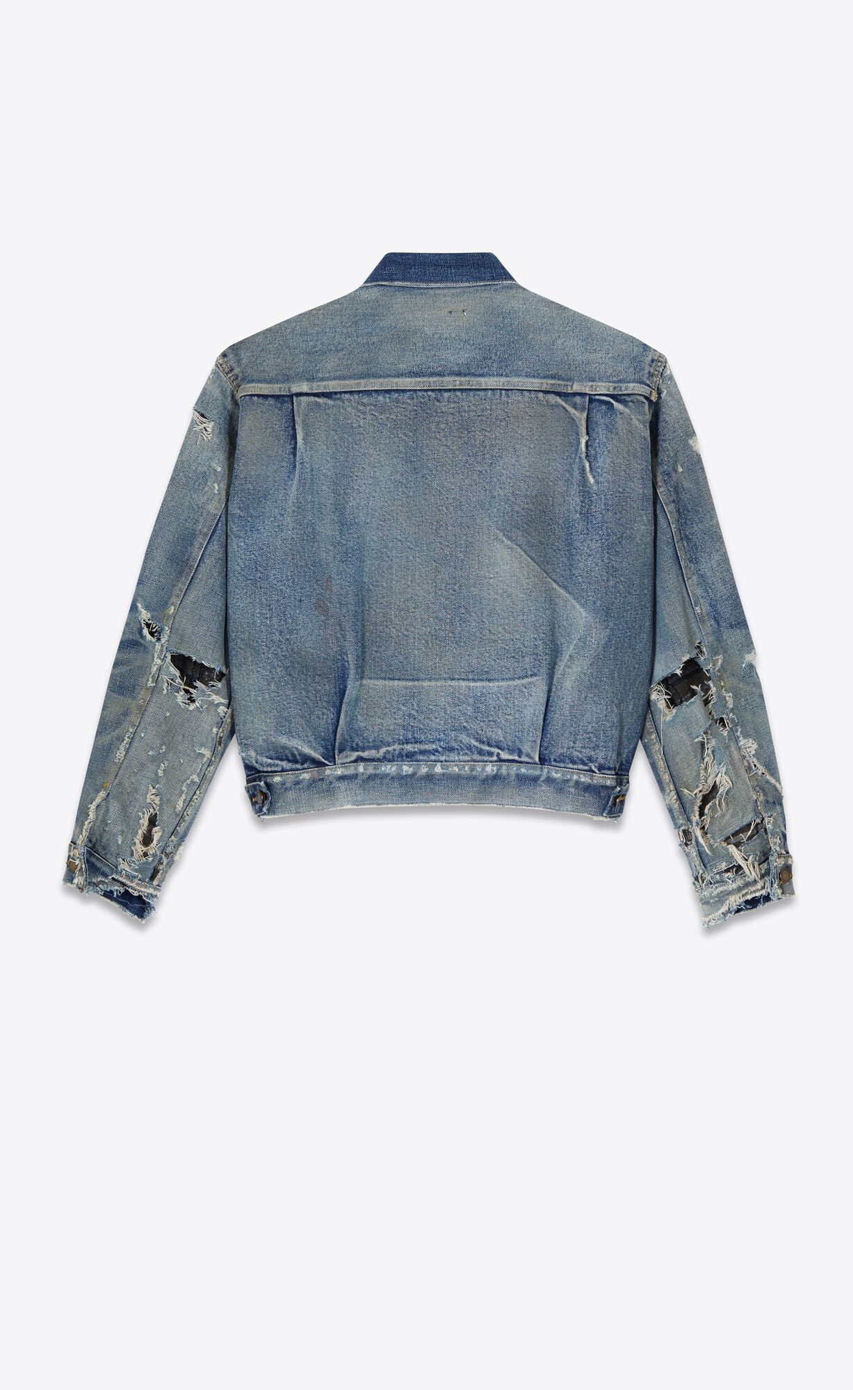 YSL Destroyed Jacket Blau | 80241-NTSO