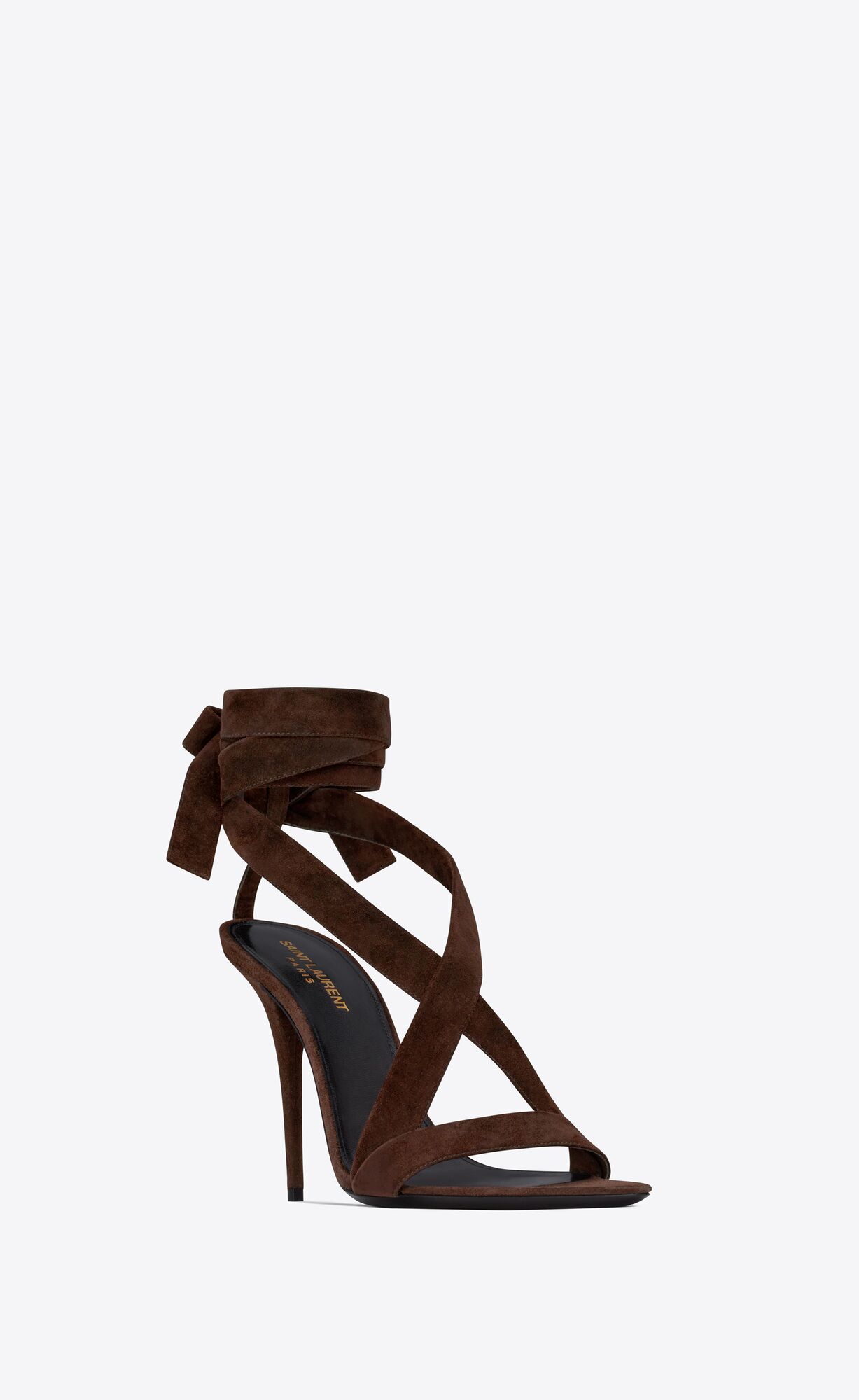 YSL Deva Sandals In Wildleder Dunkelbraun | 68475-MQSL