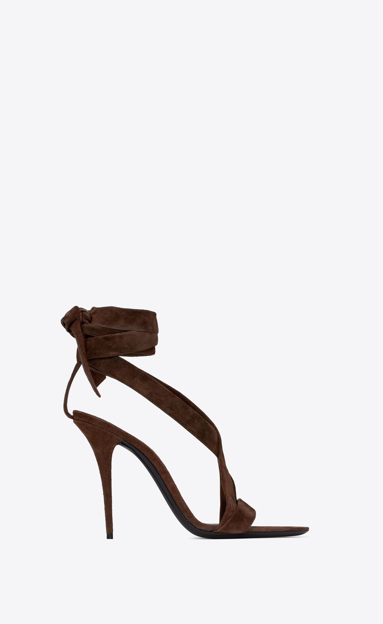 YSL Deva Sandals In Wildleder Dunkelbraun | 68475-MQSL