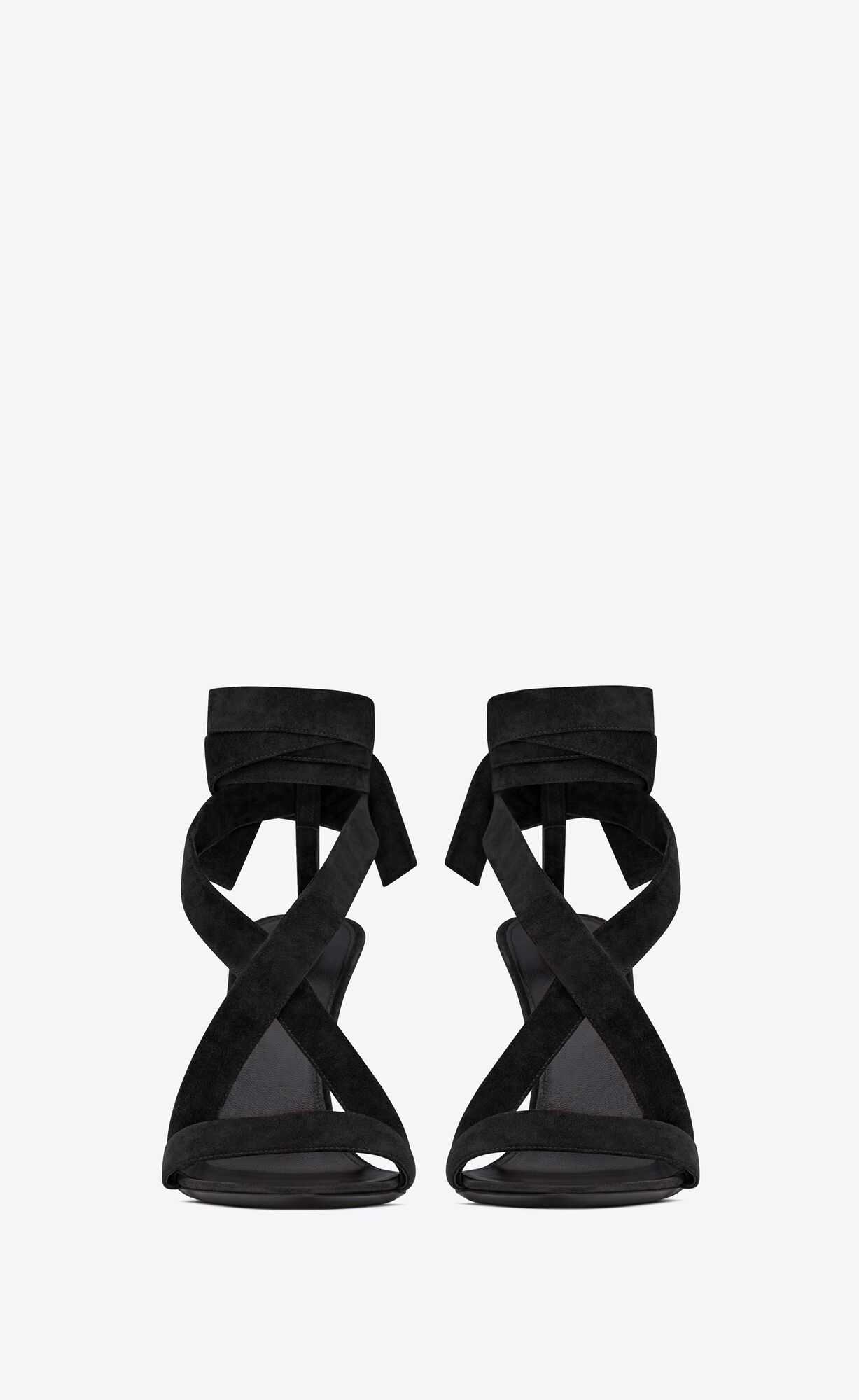 YSL Deva Sandals In Wildleder Schwarz | 78651-UVJY