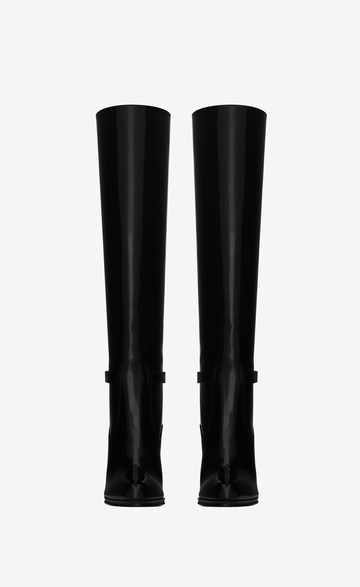 YSL Diane Boots In Shiny Leder Noir | 02917-KTAN