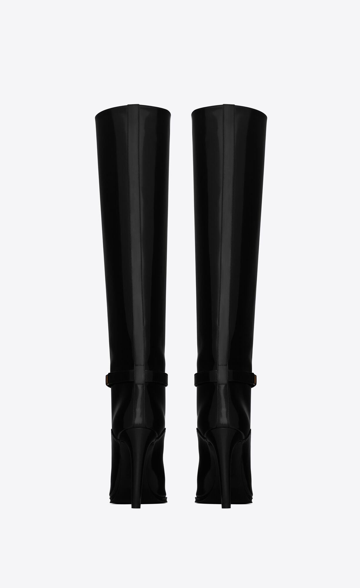 YSL Diane Boots In Shiny Leder Noir | 02917-KTAN