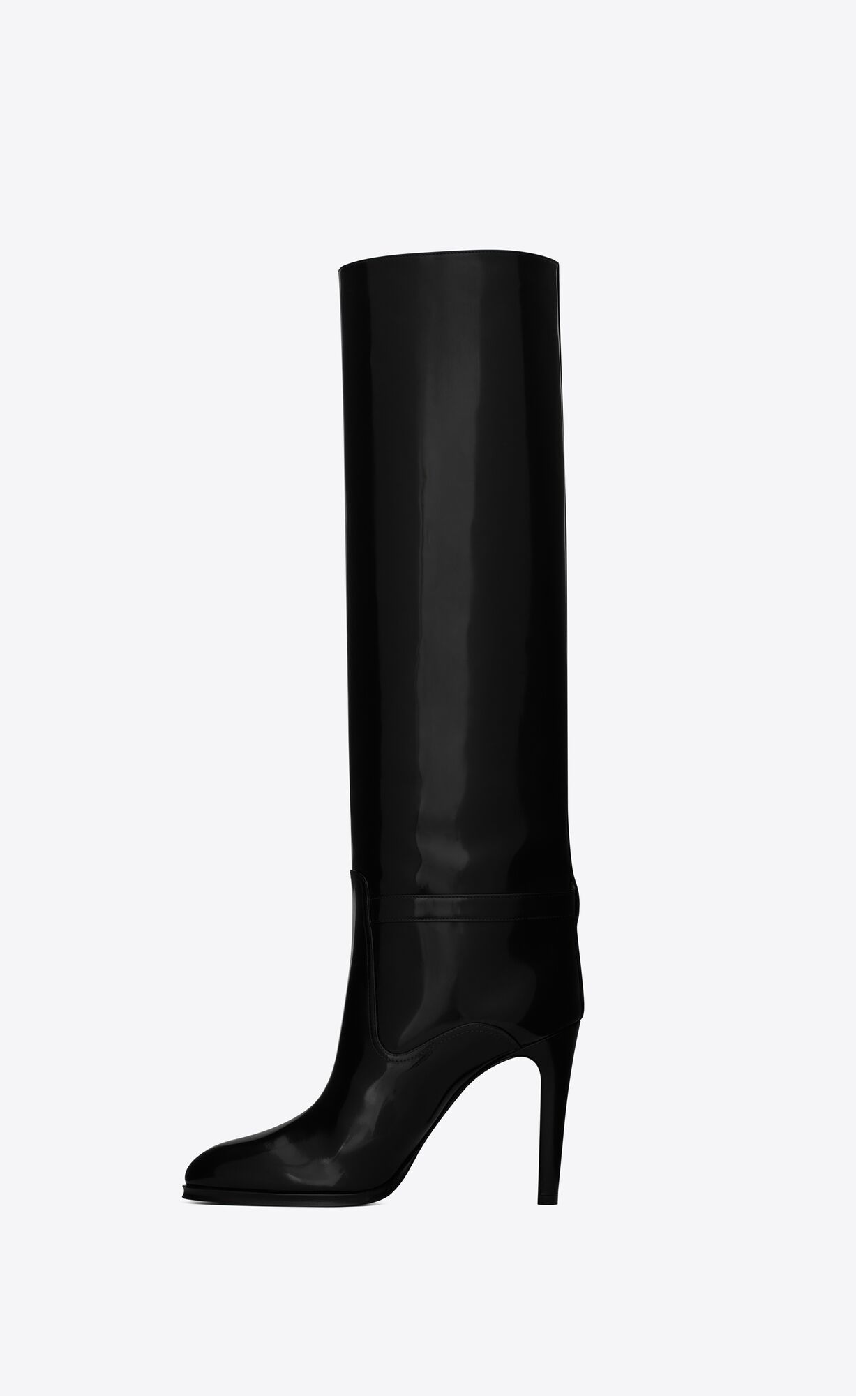 YSL Diane Boots In Shiny Leder Noir | 02917-KTAN