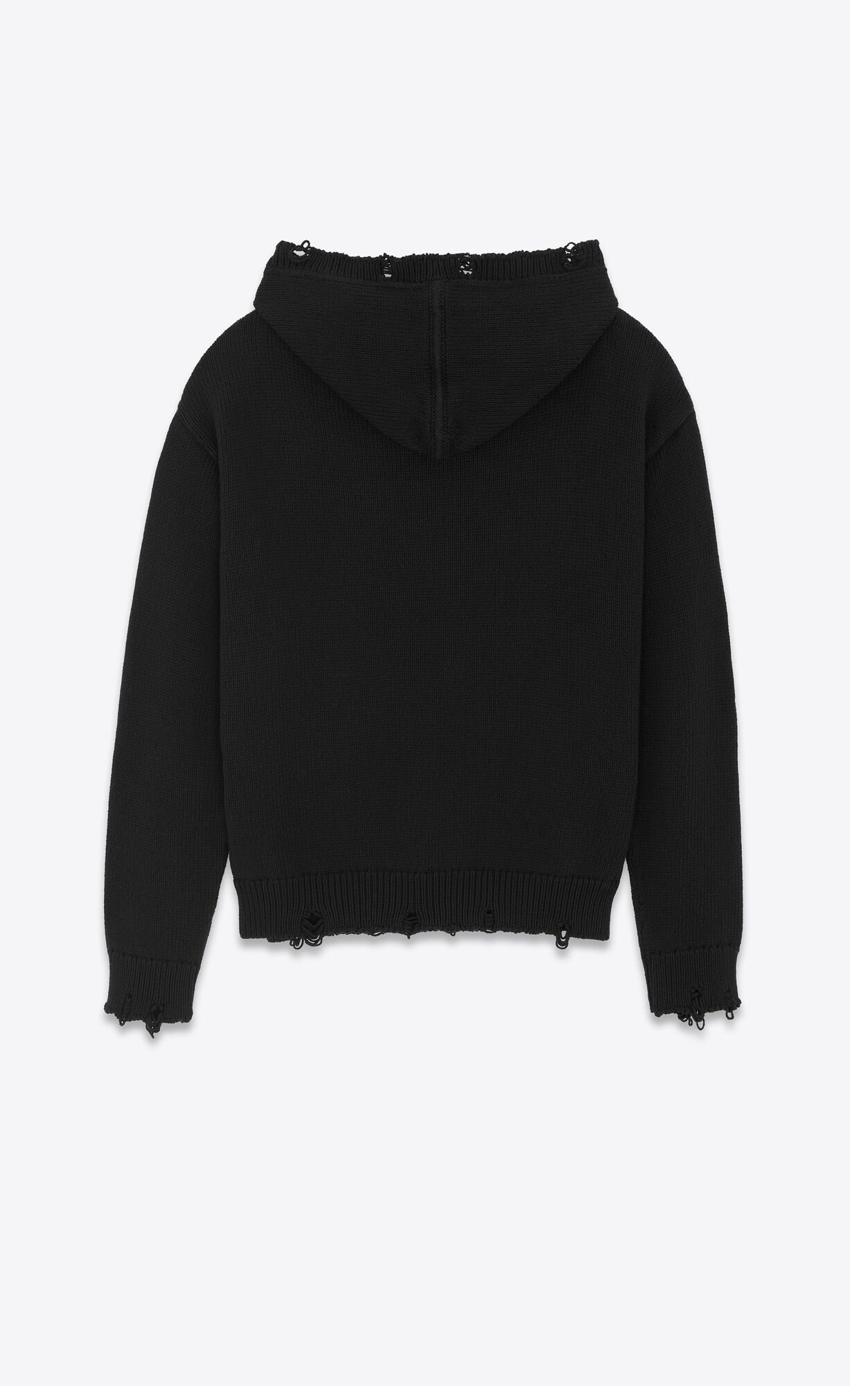 YSL Distressed Hoodie In Baumwoll Noir | 48716-UBAS