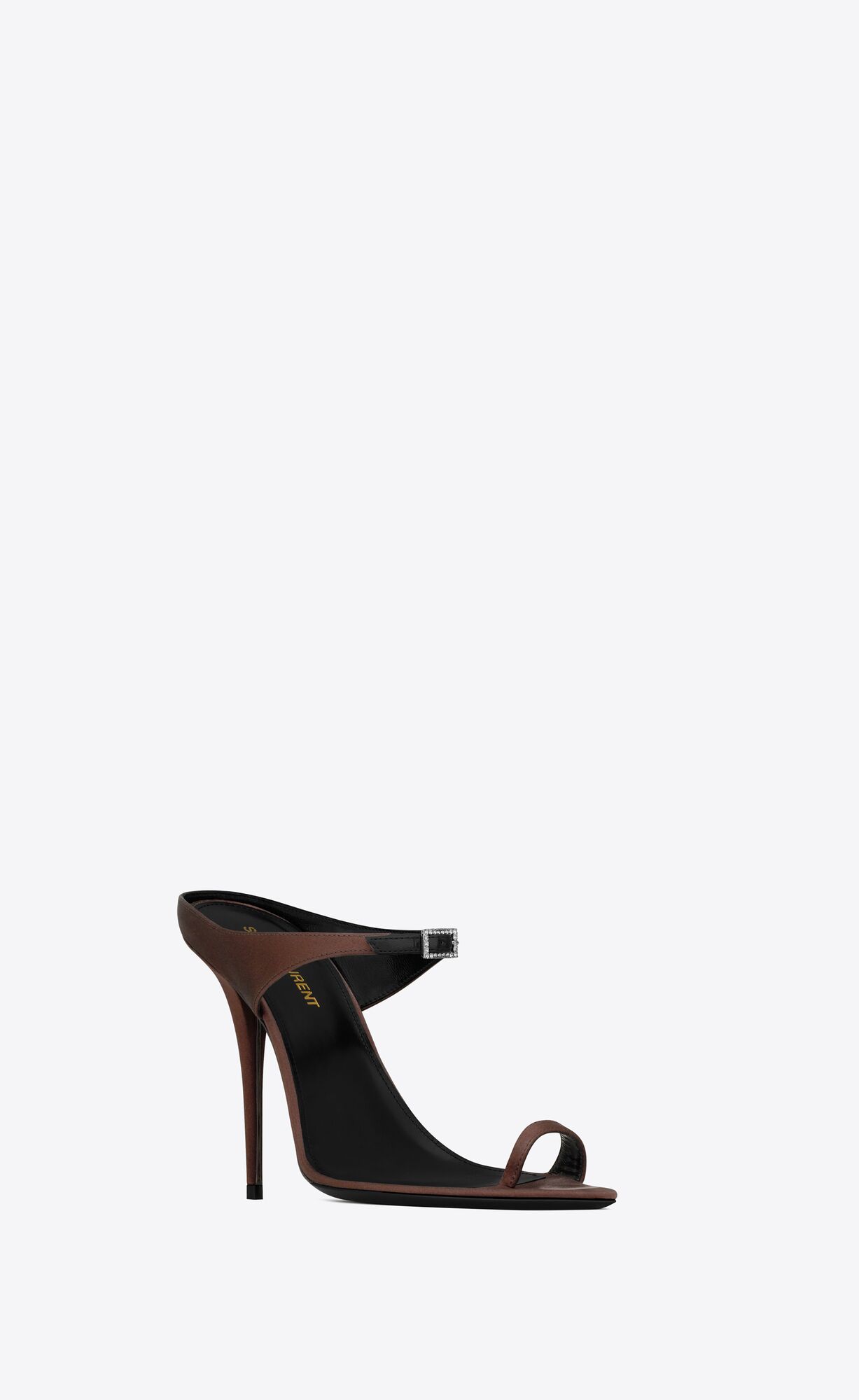 YSL Dive Mules In Crepe Satin Dunkelschokolade | 12467-NPEW