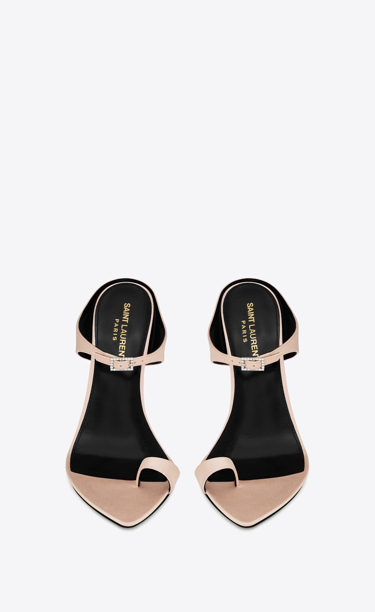 YSL Dive Mules In Silk Satin Beige | 79240-RYNS