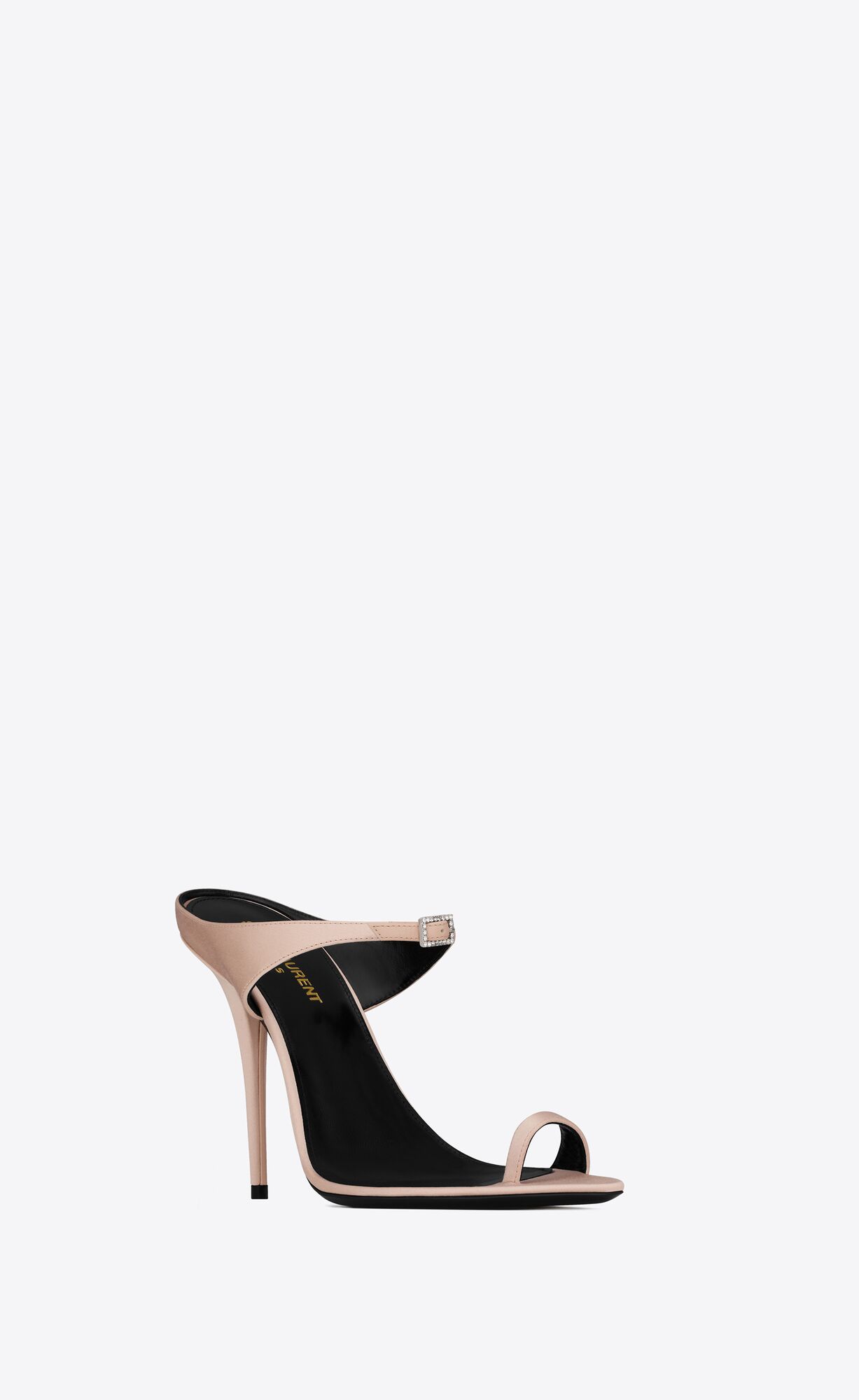 YSL Dive Mules In Silk Satin Beige | 79240-RYNS