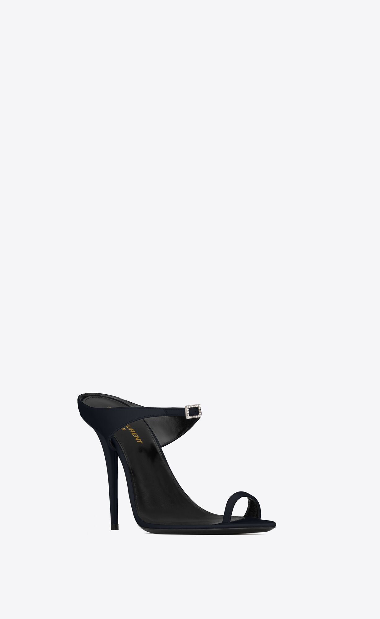 YSL Dive Mules In Silk Satin Navy | 18764-QYAX