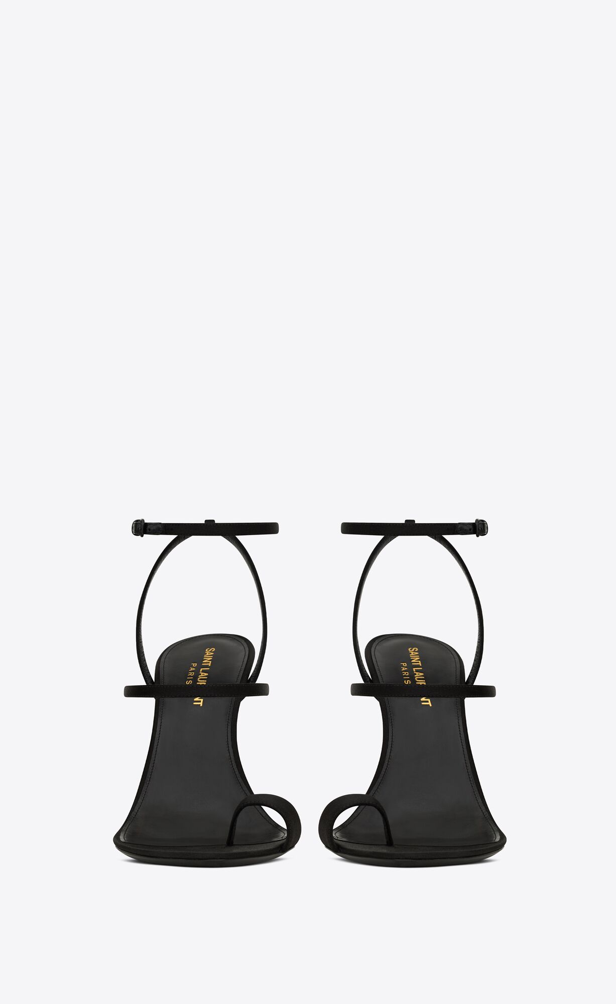 YSL Dive Sandals In Crepe Satin Schwarz | 91643-XSBK