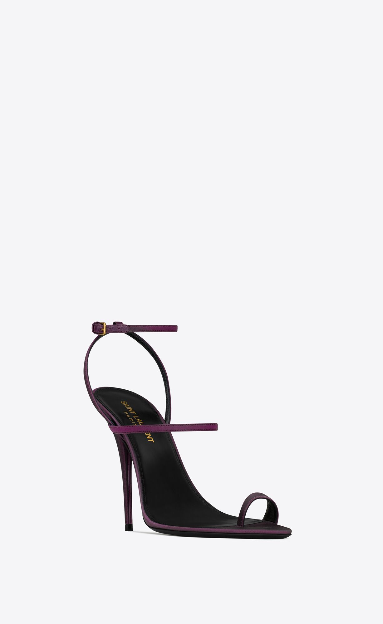 YSL Dive Sandals In Shantung Prune | 60145-ZOMI